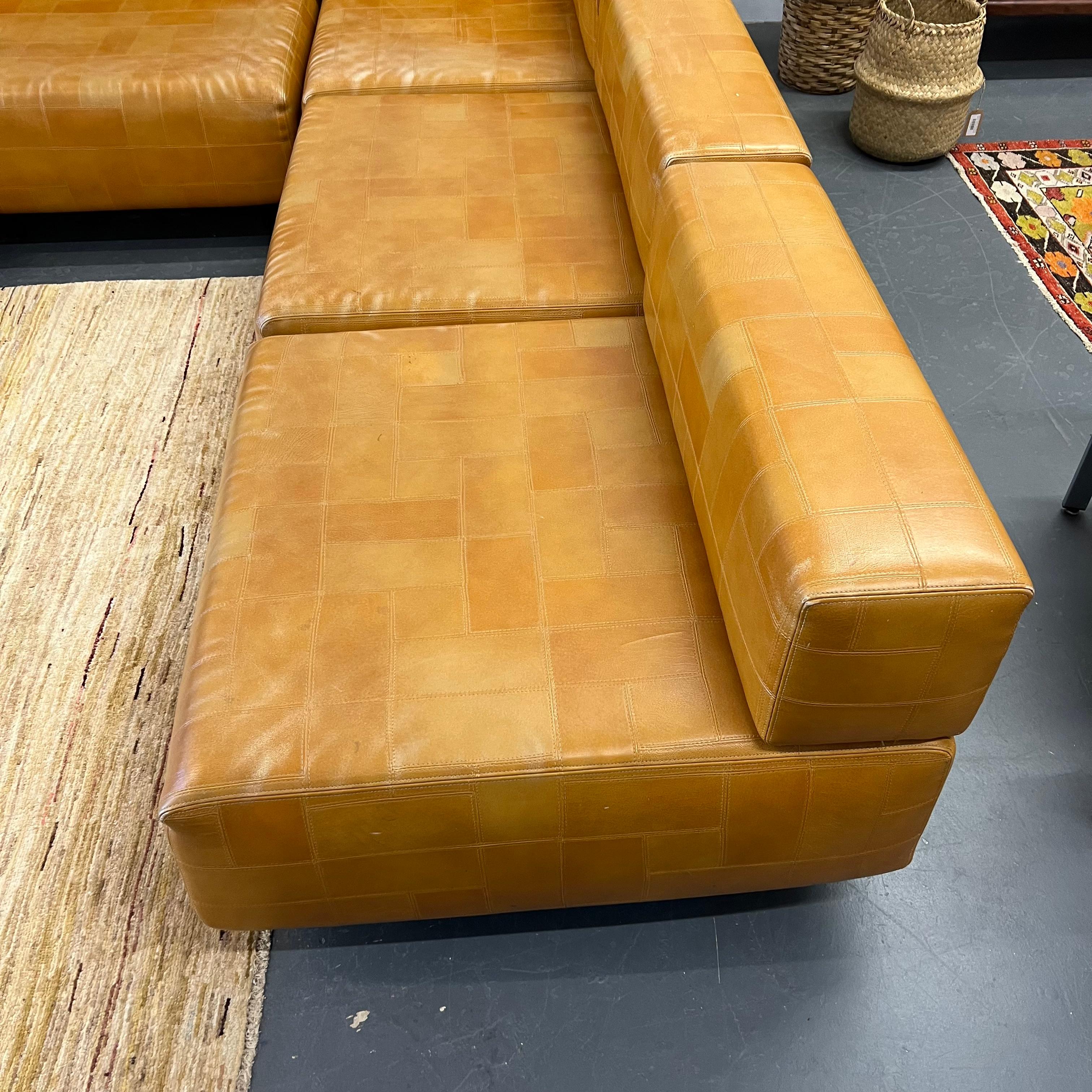 Rare Harvey Probber Patchwork Leather Sectional Sofa For Sale 5