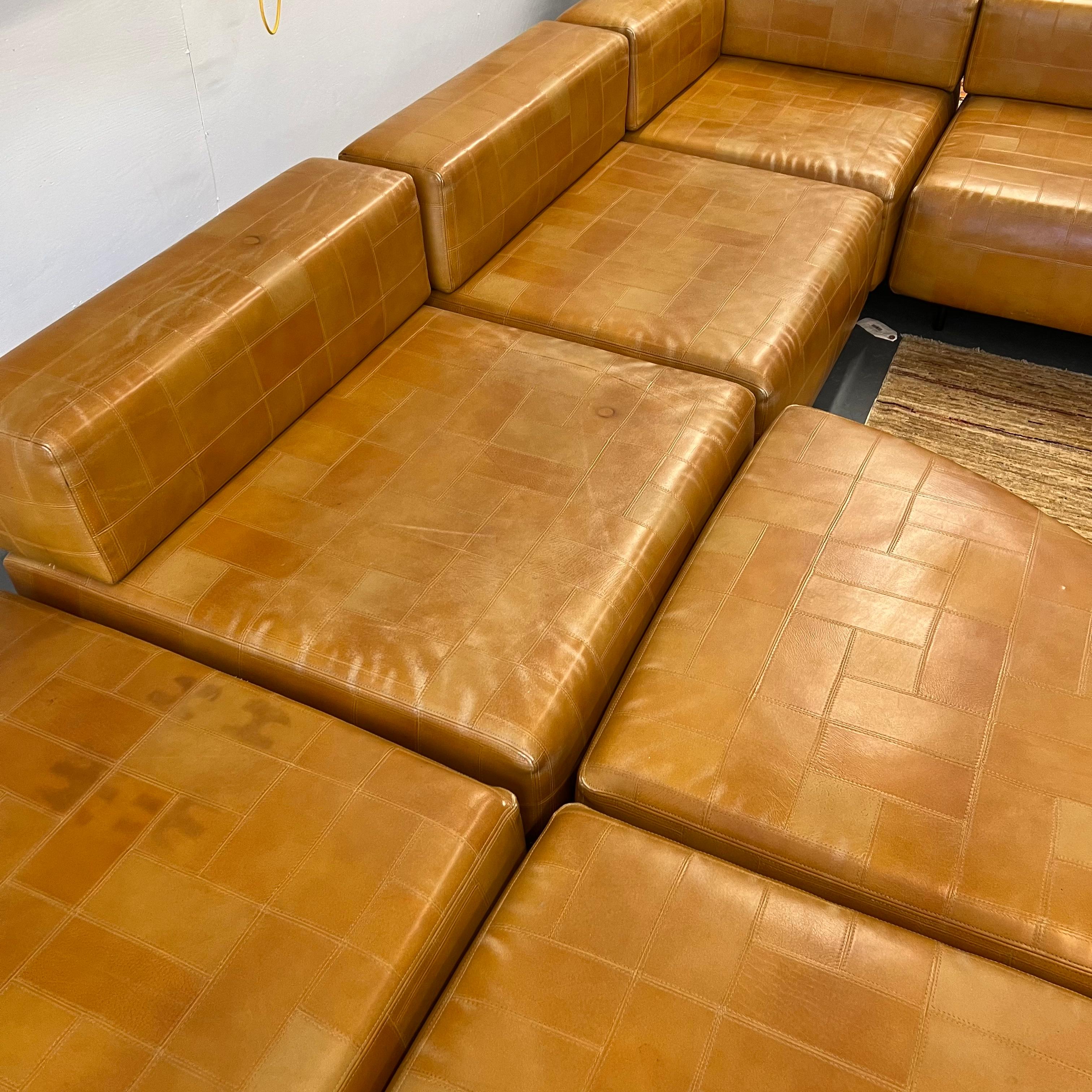 Rare Harvey Probber Patchwork Leather Sectional Sofa For Sale 7