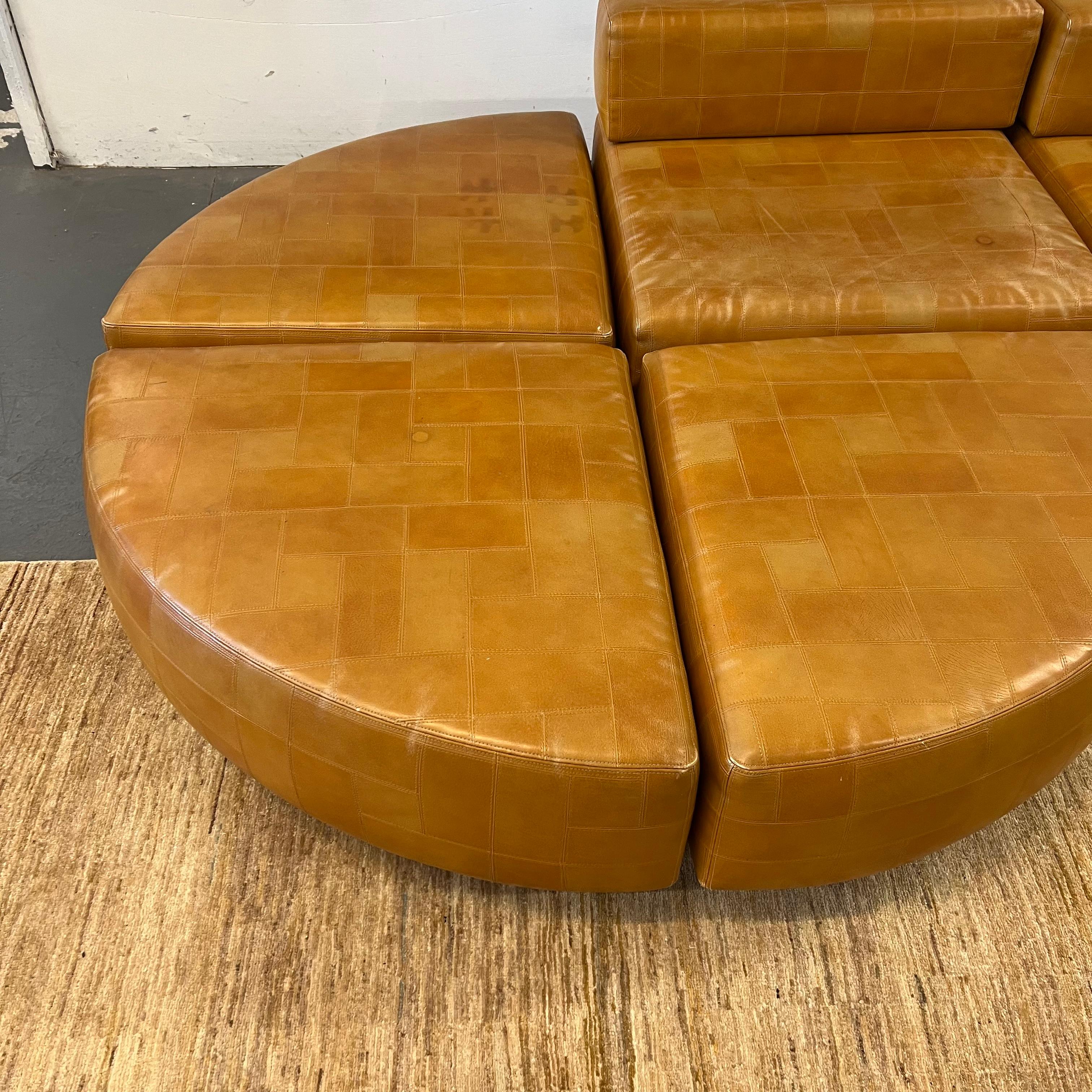 Rare Harvey Probber Patchwork Leather Sectional Sofa For Sale 8