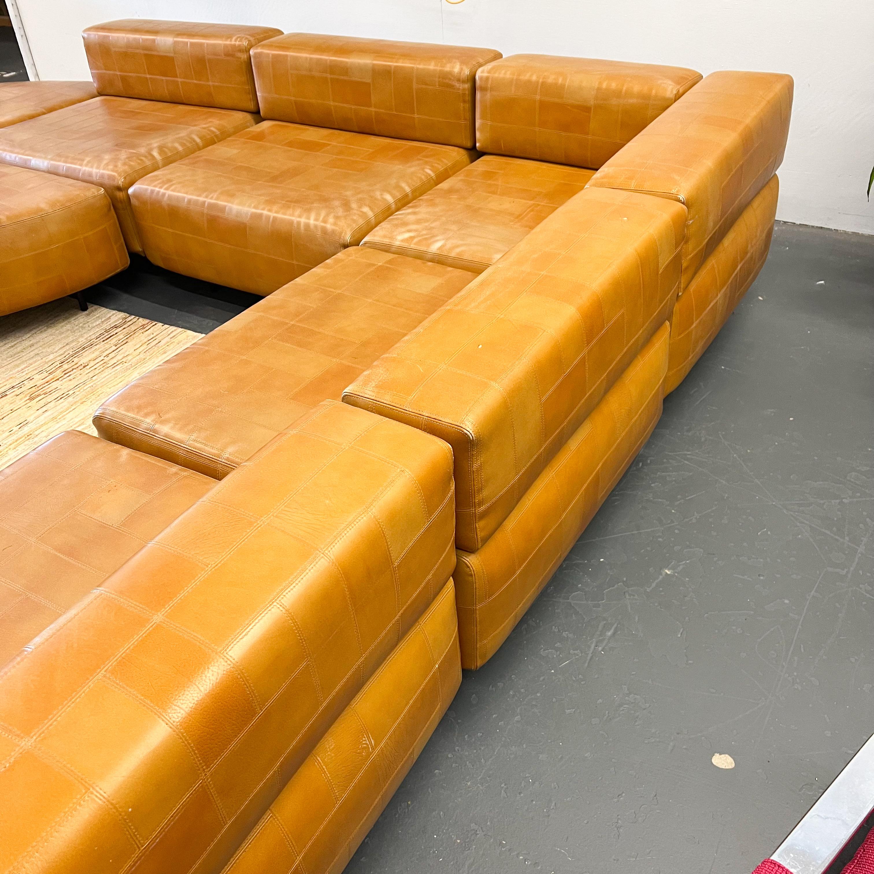 Rare Harvey Probber Patchwork Leather Sectional Sofa For Sale 3