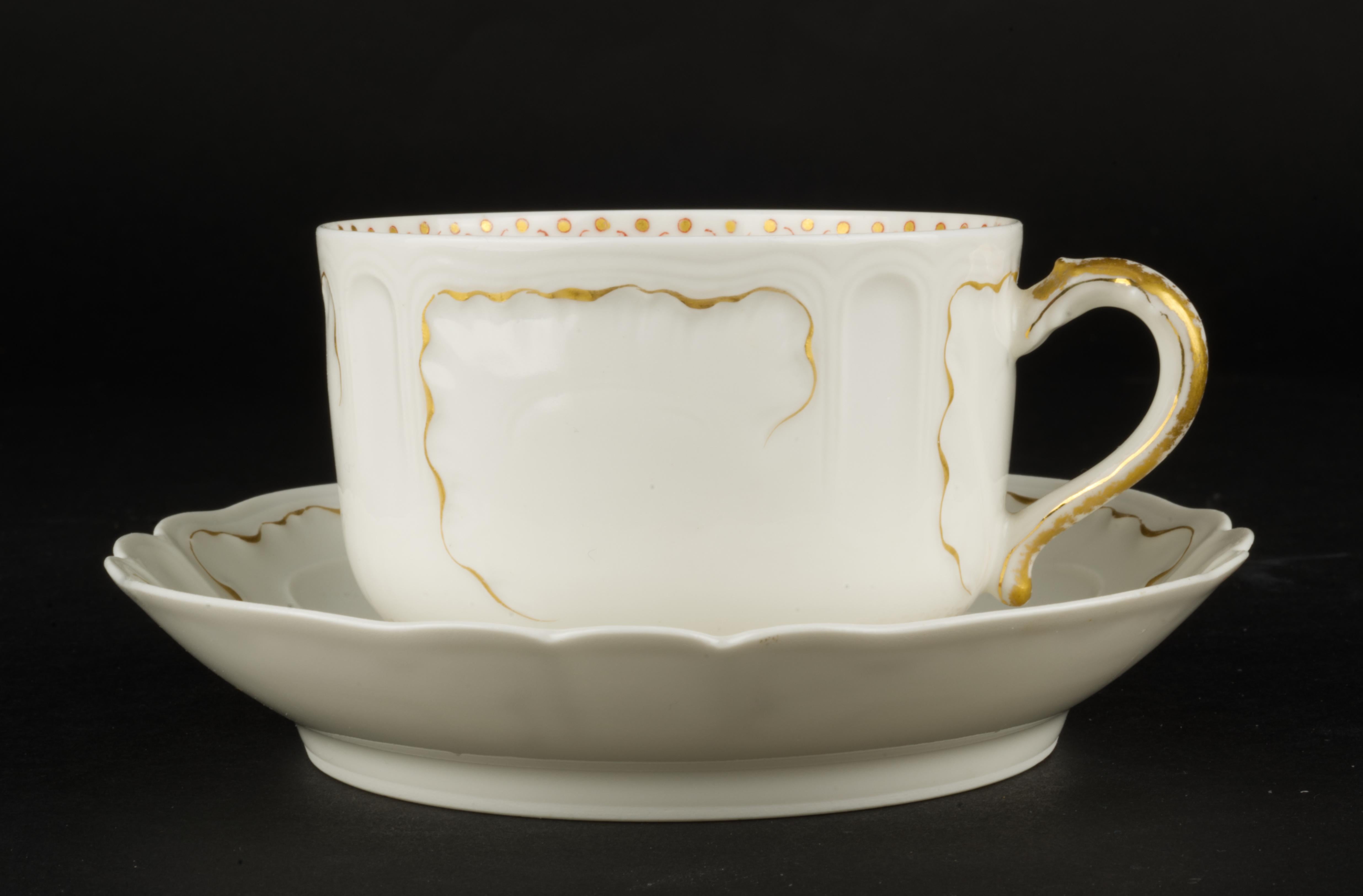 Rare Haviland Limoges Cup and Saucer Set Antique Porcelain, France 1890s For Sale 1