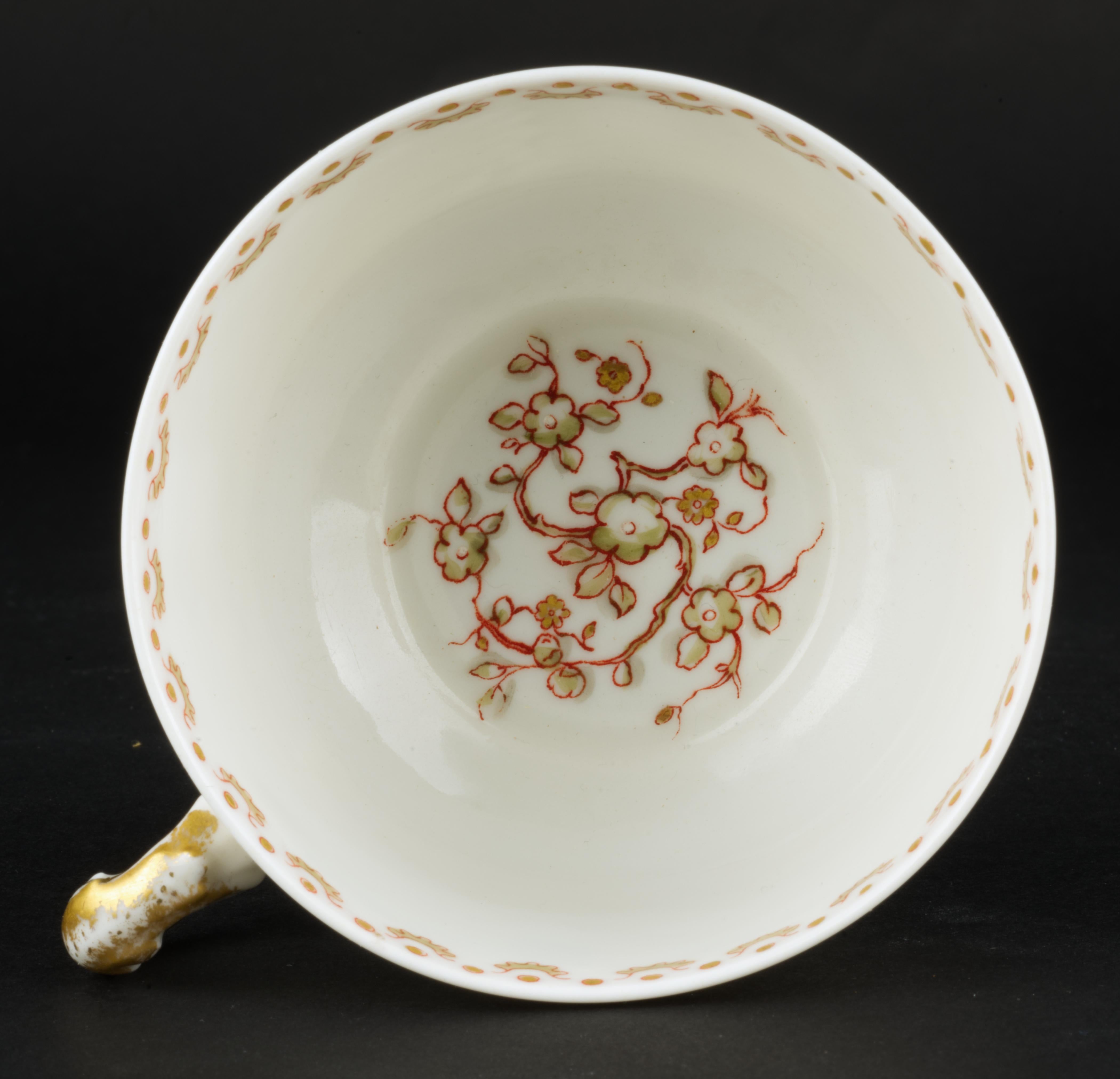 Rare Haviland Limoges Cup and Saucer Set Antique Porcelain, France 1890s For Sale 2