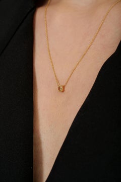 Rare Heart Shape Yellow Diamond Pendant Necklace in 18K Yellow Gold Prong Set