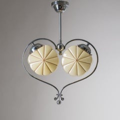 Rare Heart Shaped Art Deco Chandelier, 1930s