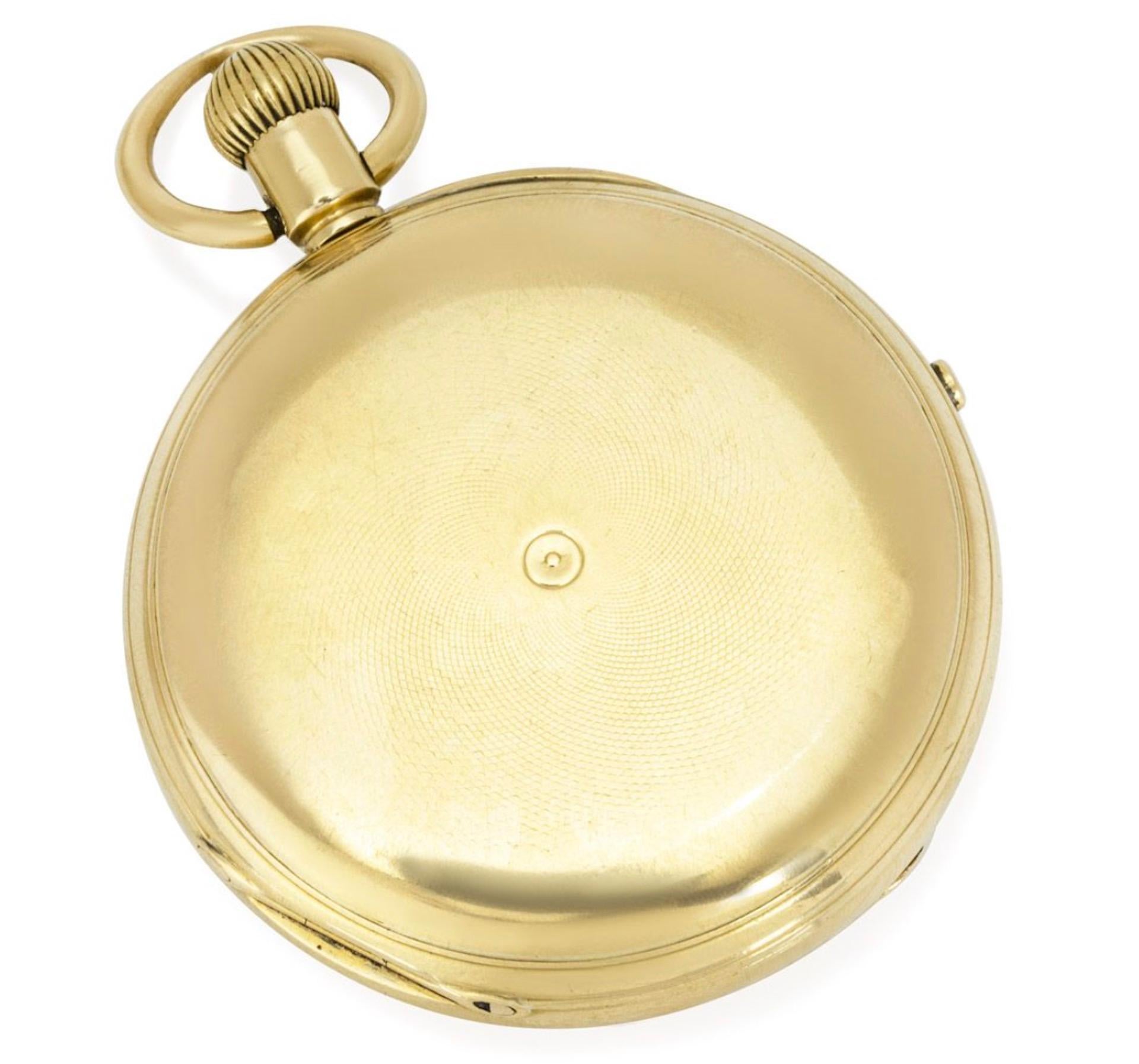 Rare Heavy 18CT Gold Keyless Lever Independent Second Full Hunter Pocket Watch For Sale 2