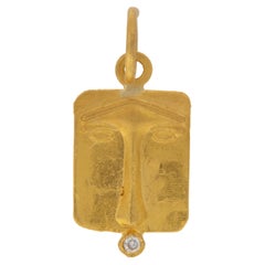 Raro y pesado colgante de oro amarillo de 24 quilates réplica de moneda con cara de león antiguo