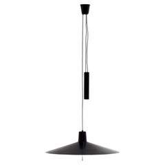 Seltene, höhenverstellbare schwarze Metalllampe aus den 1950er Jahren