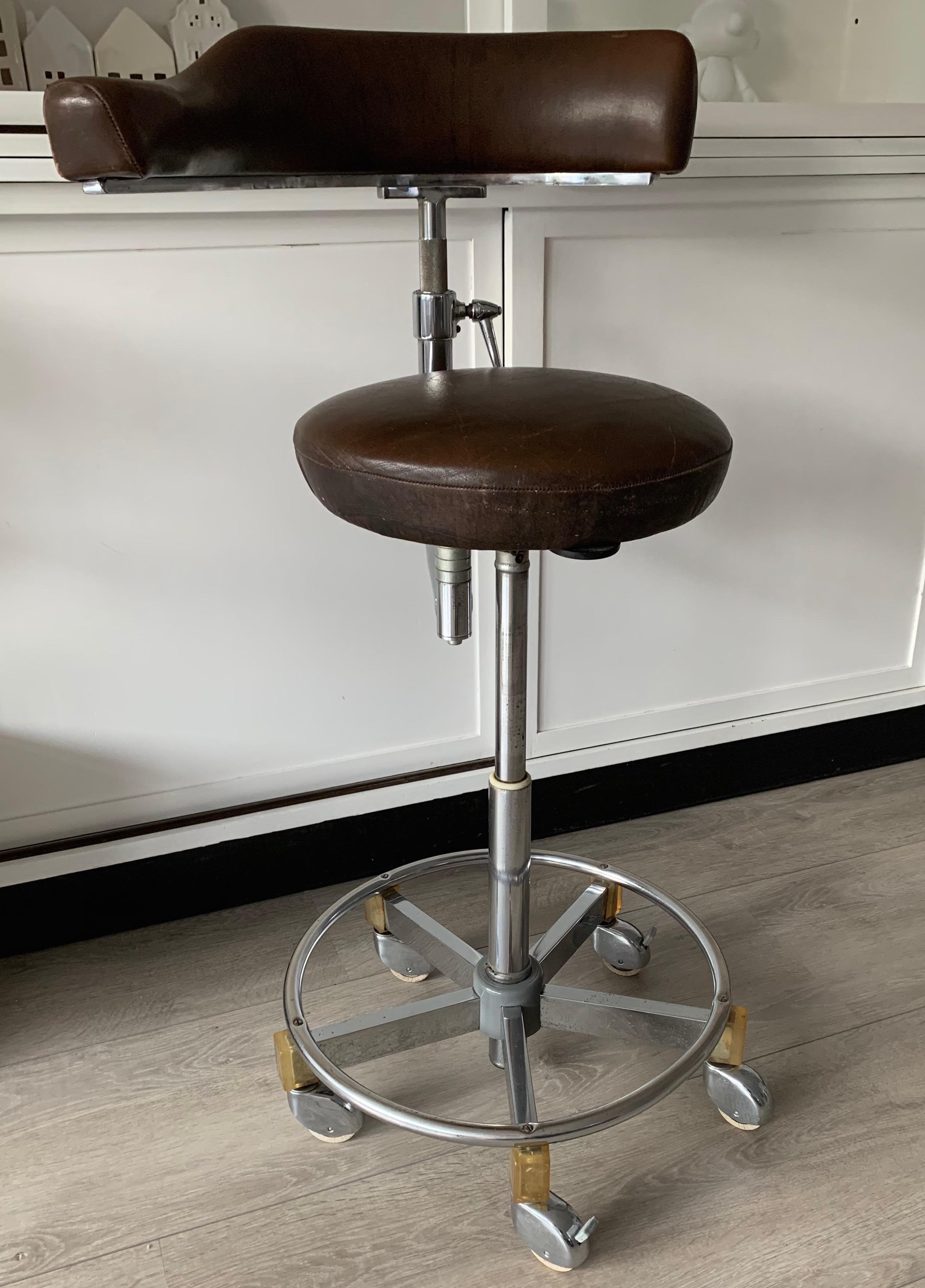 Handmade Rotating  Industrial Stool Metal Chair Artist Studio Adjustable