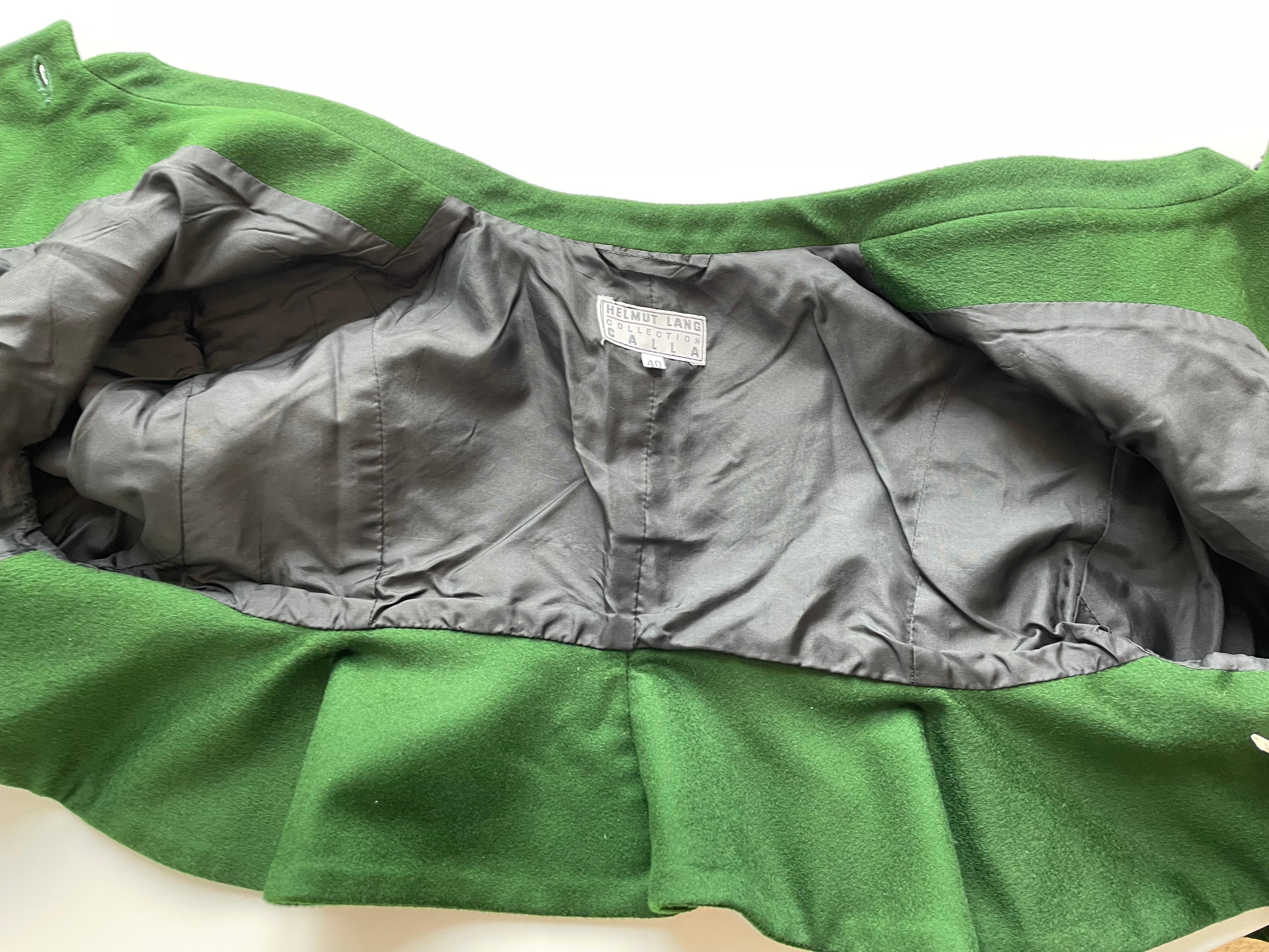 Rare Helmut Lang Collection Calla Green Cropped Jacket 10