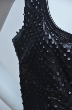Rare Vintage Helmut Lang Runway 2001 Leather "Gothic" Perforated Dress   Mint