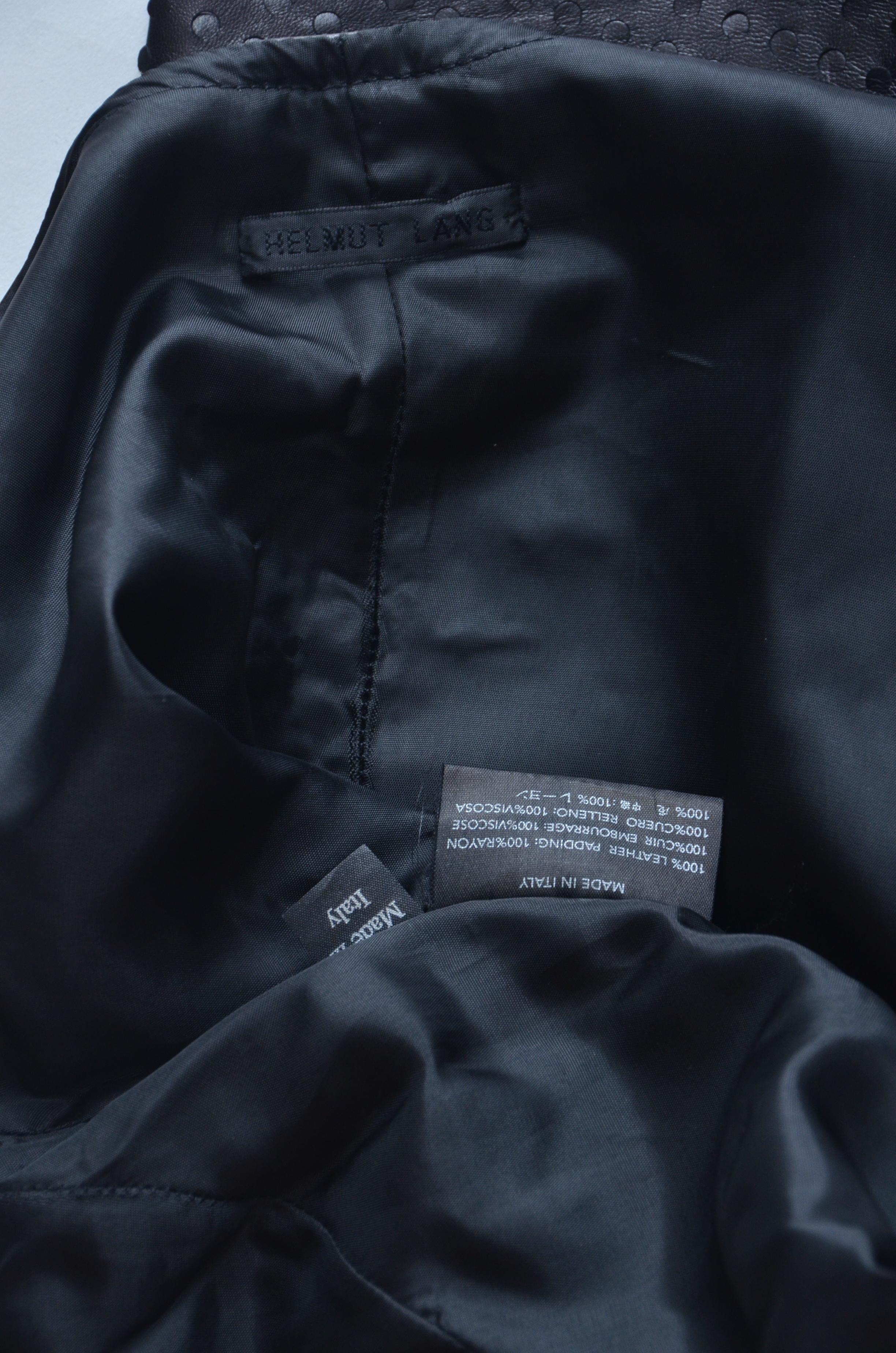 Black Rare Vintage Helmut Lang Runway 2001 Leather 