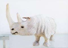 Rare Hemp Fabric Rhino Sculpture, 1950s