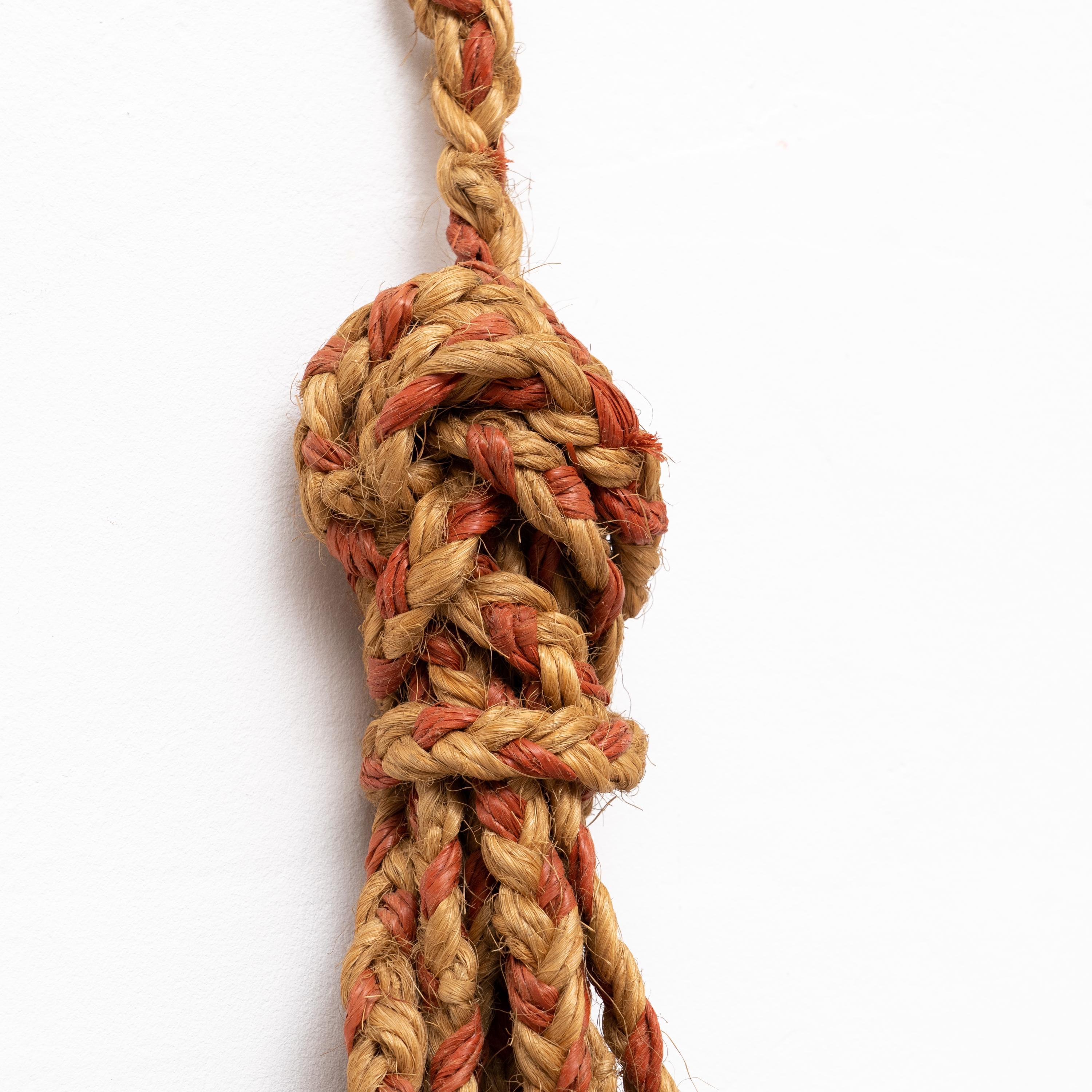 Late 20th Century Rare Hemp Rope Artwork, circa 1980 For Sale