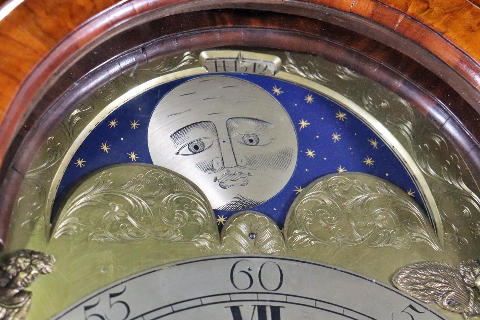 Néerlandais Rare horloge de grand-père de Hendrick Schoonbeck en marqueterie hollandaise  en vente