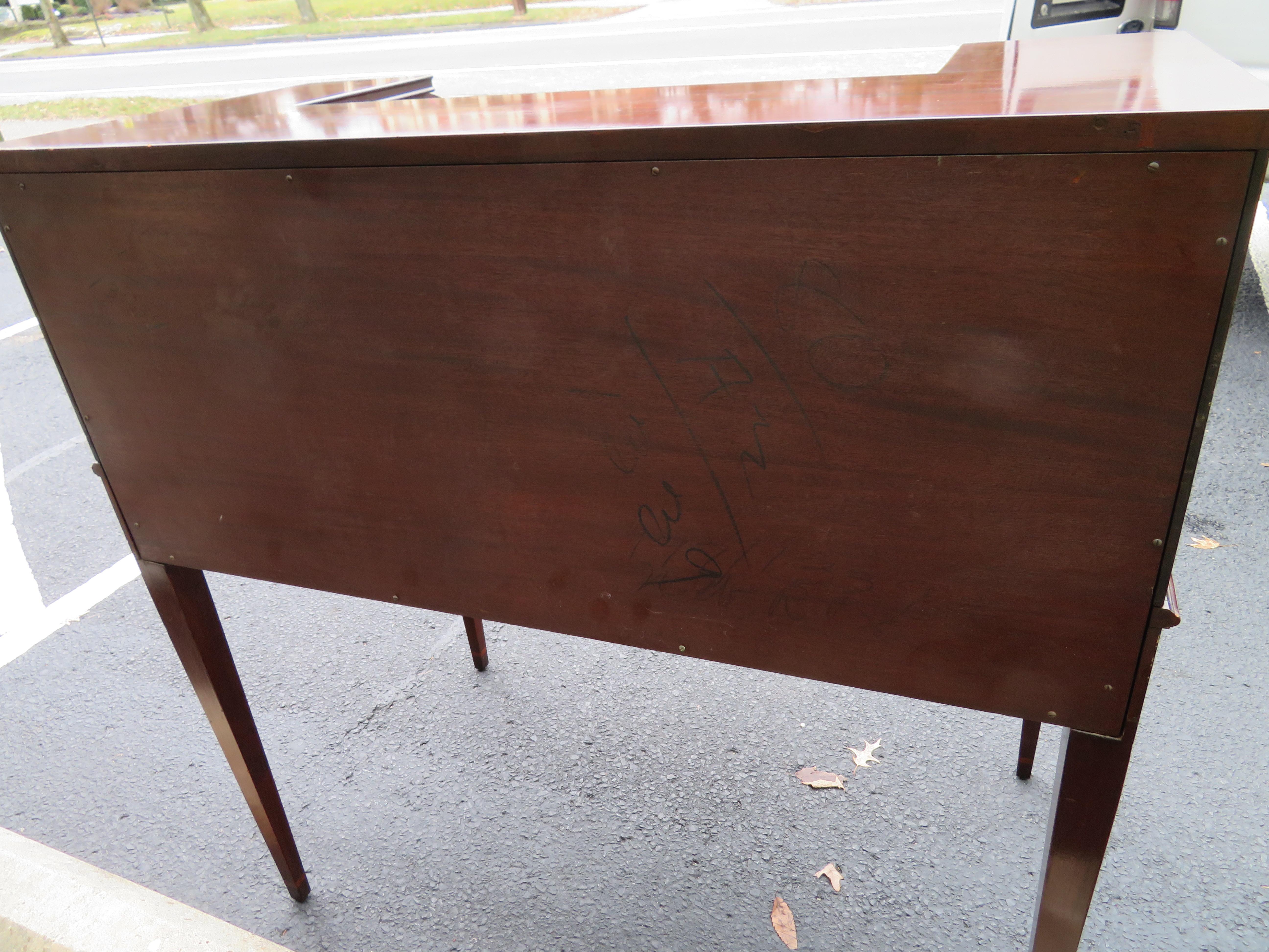 Rare Hepplewhite Revival Mixing Table Desk Charak Furniture Co. For Sale 2