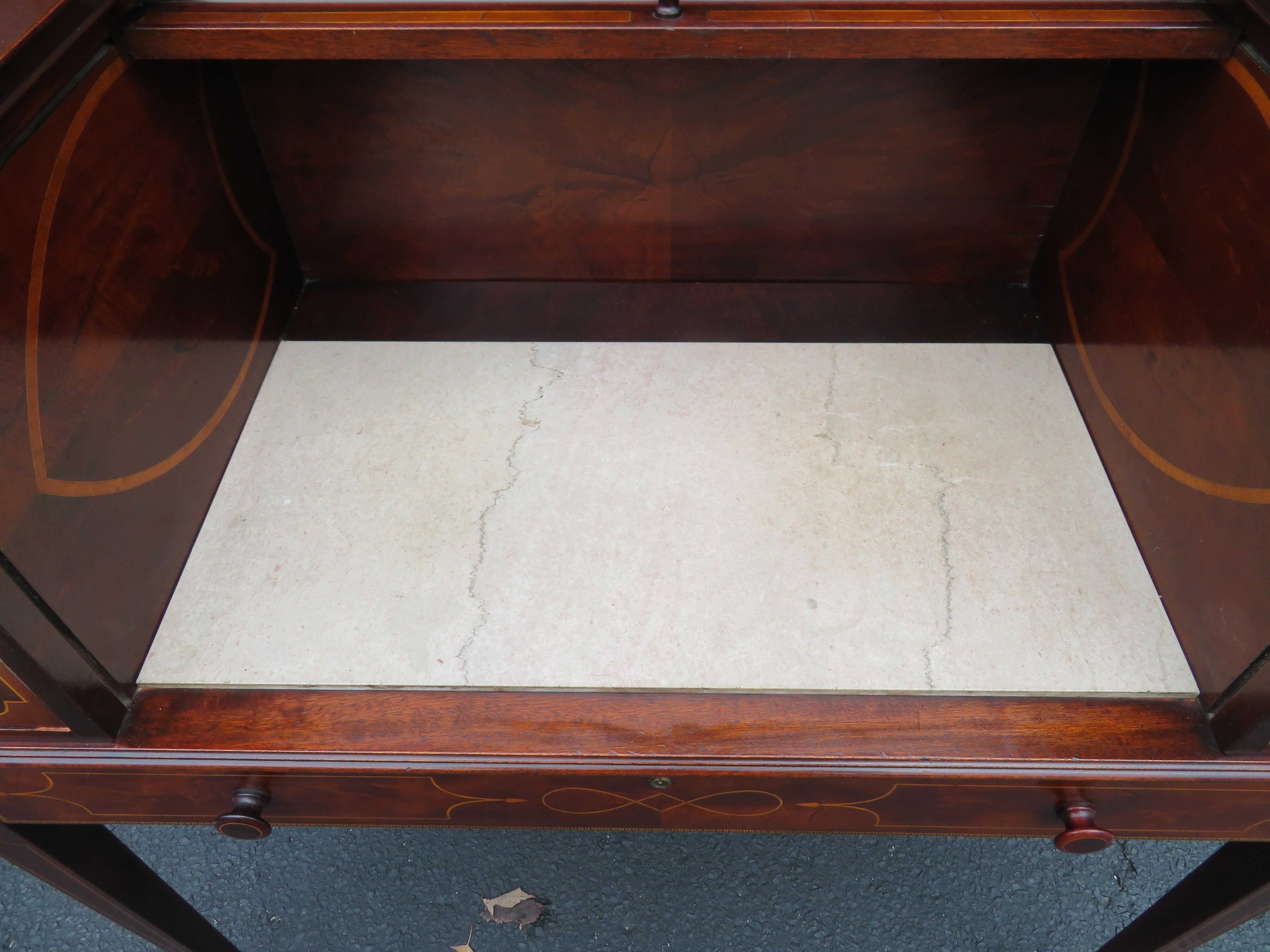 Rare Hepplewhite Revival Mixing Table Desk Charak Furniture Co. For Sale 10