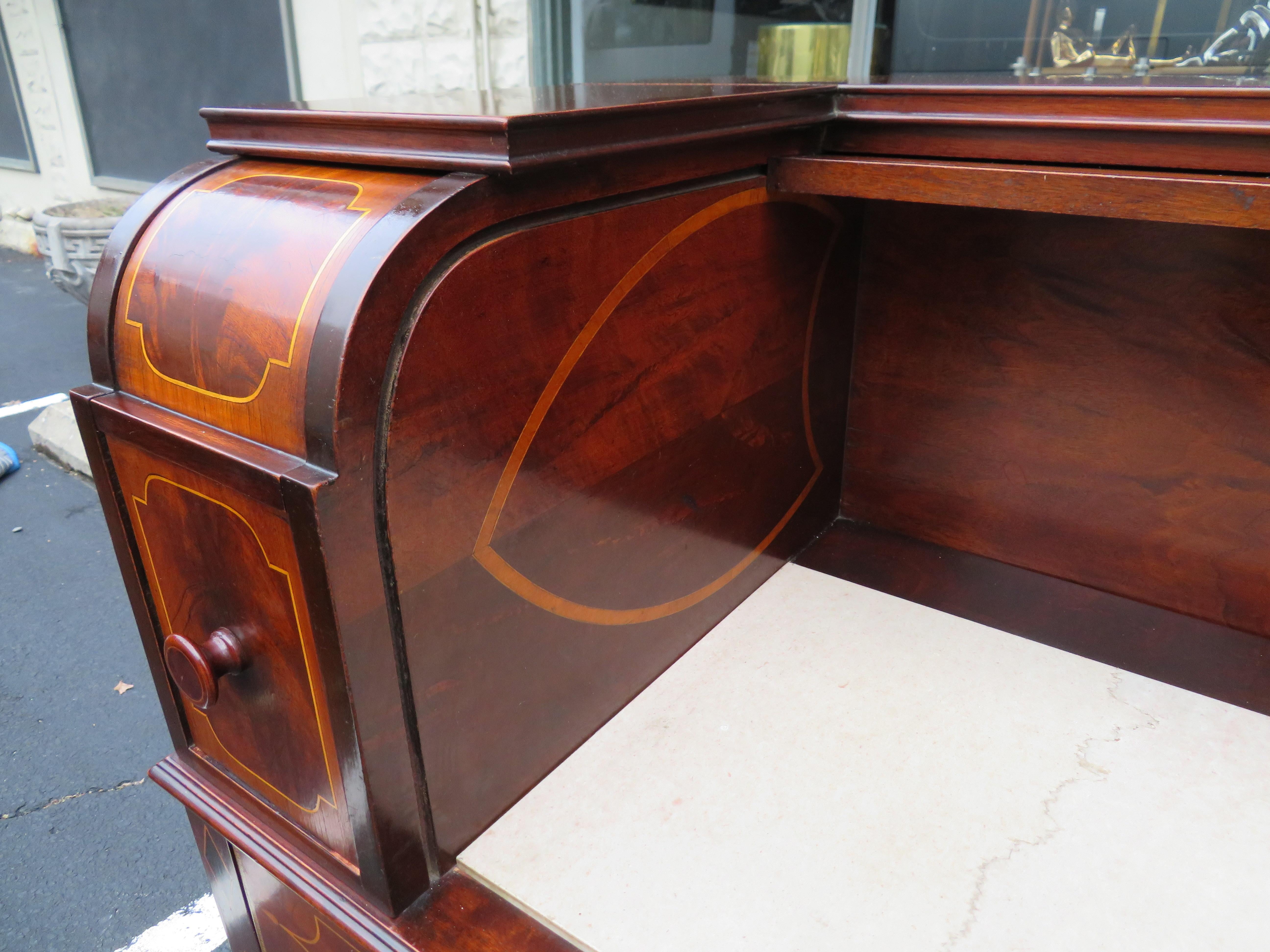Rare Hepplewhite Revival Mixing Table Desk Charak Furniture Co. For Sale 11