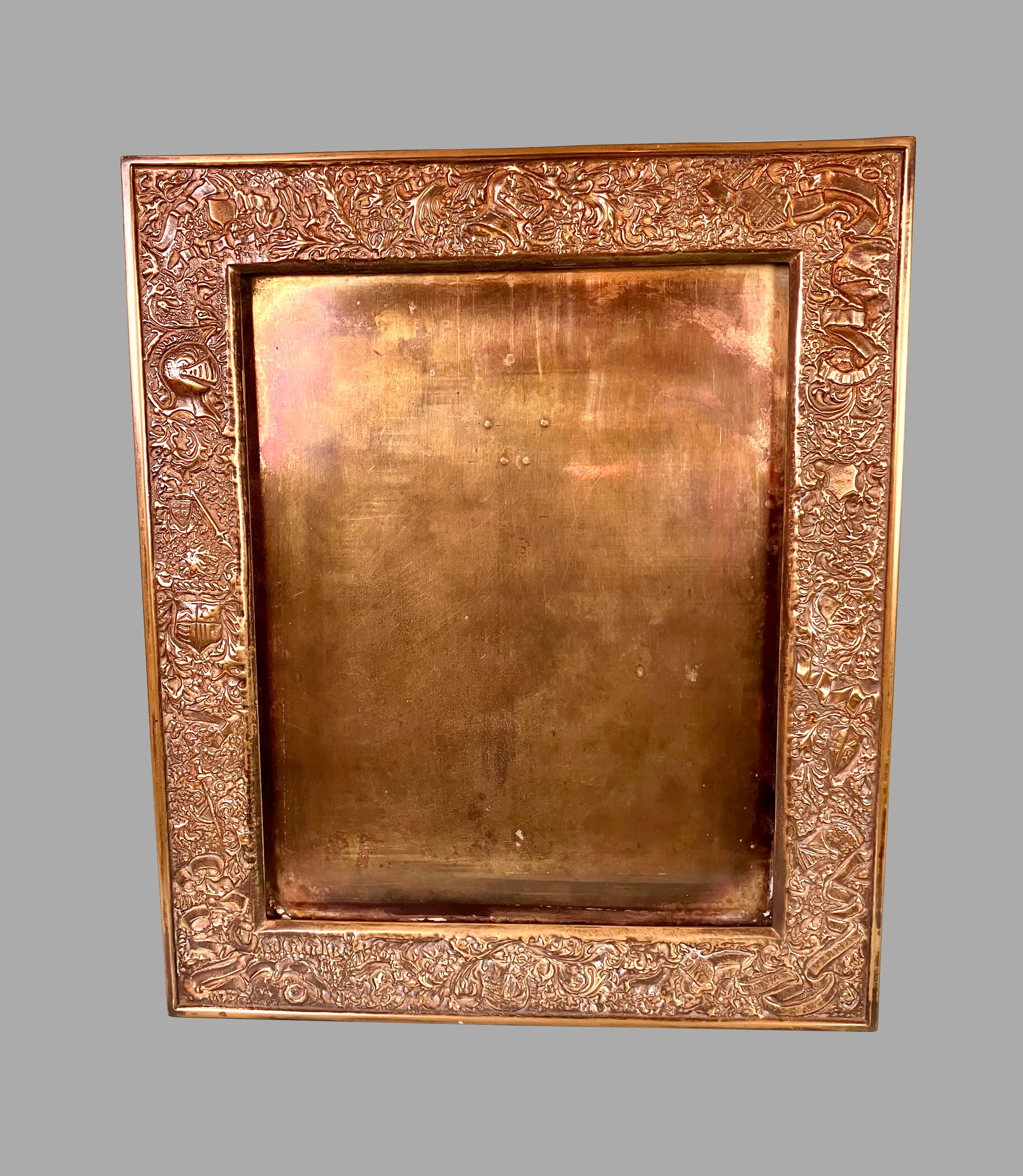 A rare gilt bronze picture frame made by and signed on the verso 
