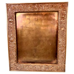 Rare Heraldic Pattern Tiffany Furnaces Gilt Bronze Picture Frame