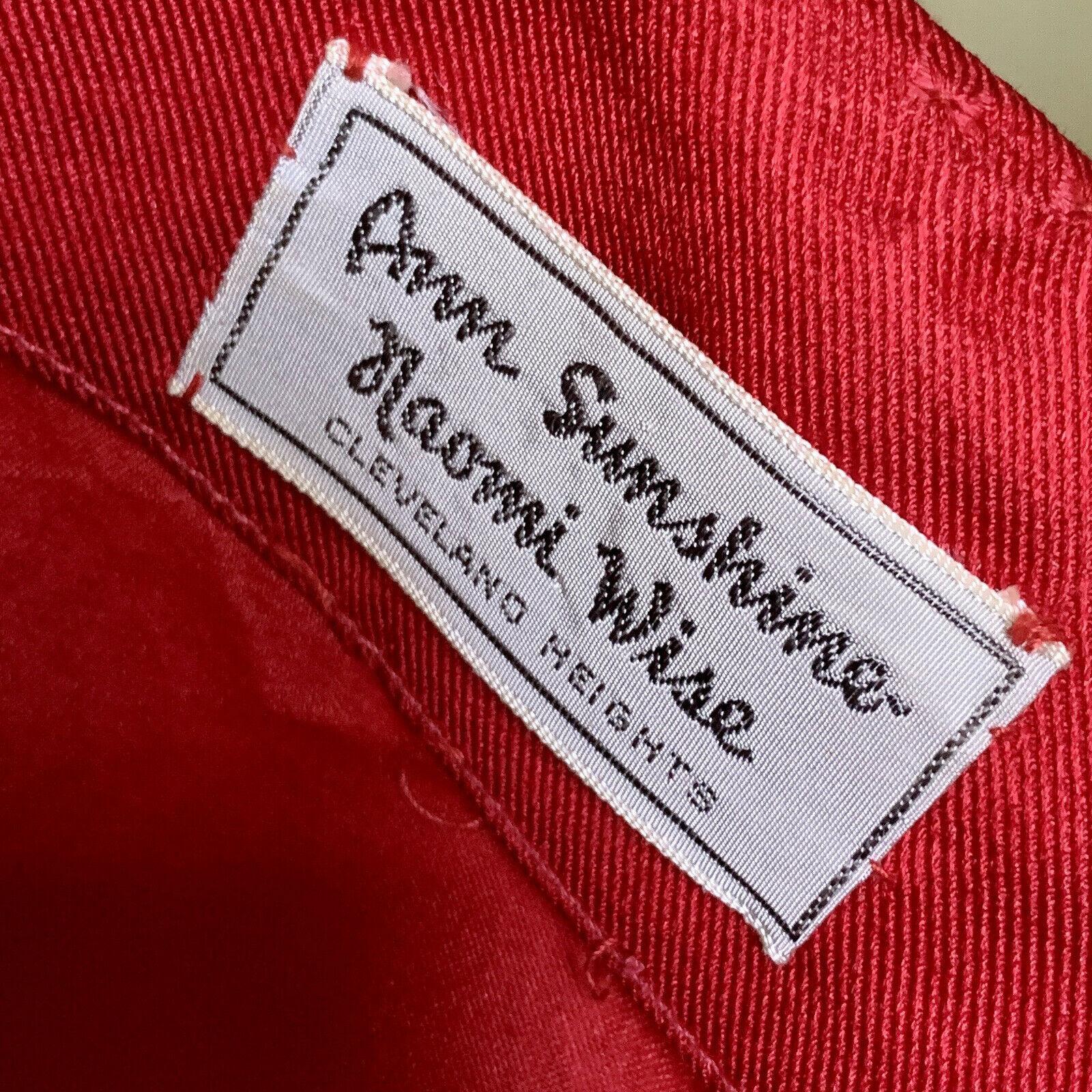 Rare HERBERT SONDHEIM 1950s Vintage Red Satin COUTURE Cocktail Dress XS/S 4