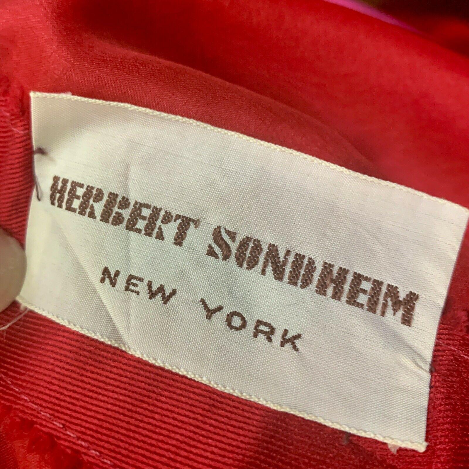 Rare HERBERT SONDHEIM 1950s Vintage Red Satin COUTURE Cocktail Dress XS/S 5