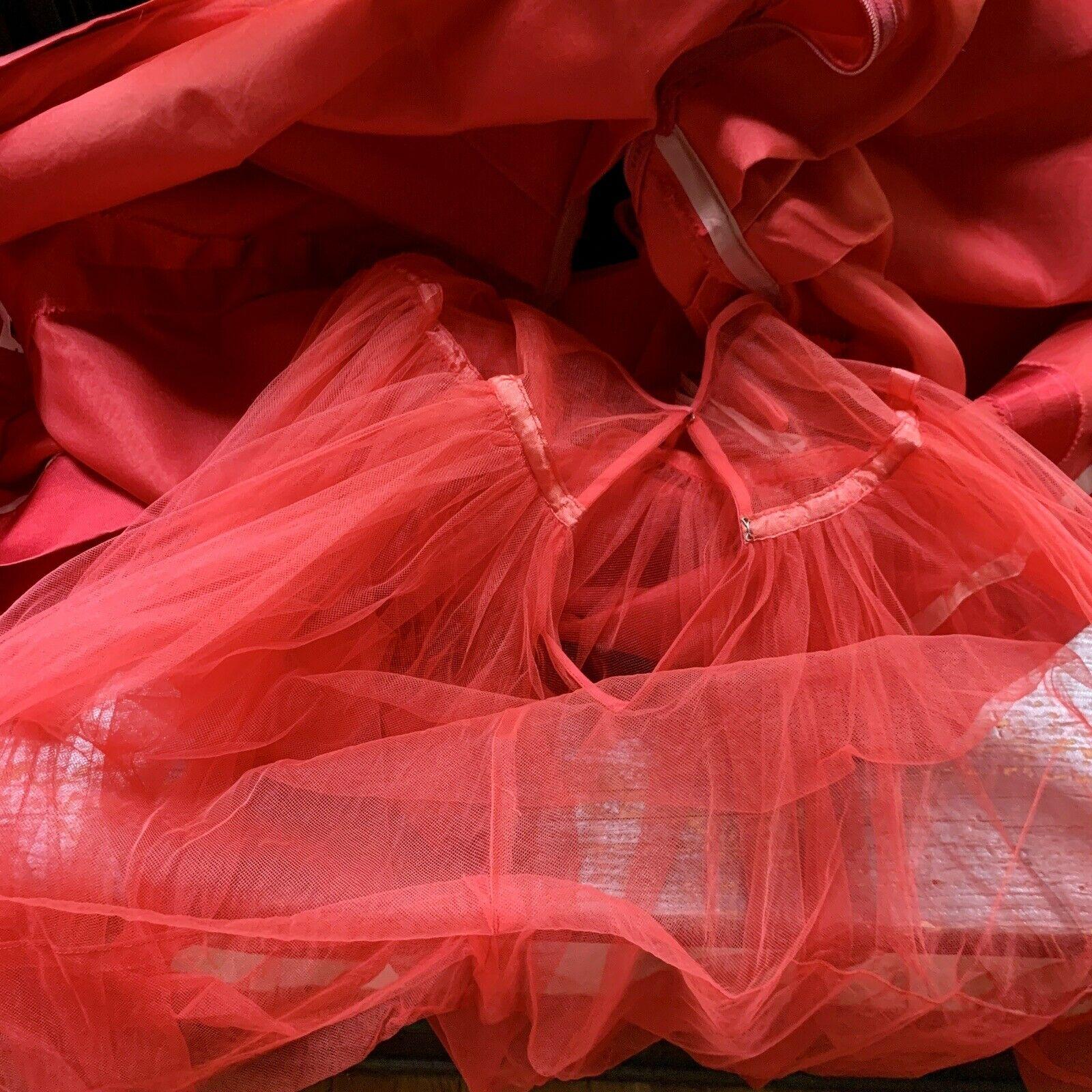 Rare HERBERT SONDHEIM 1950s Vintage Red Satin COUTURE Cocktail Dress XS/S 2