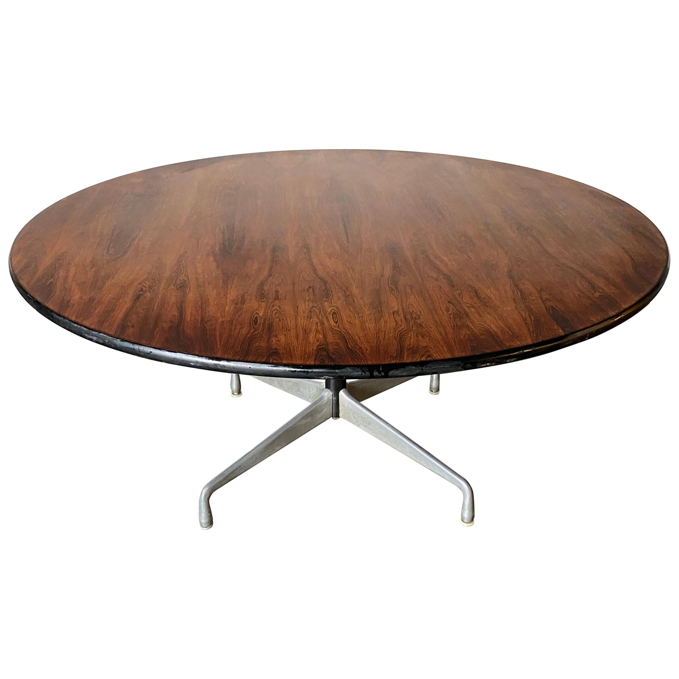 Rare Herman Miller Eames Round Dining Table in Rosewood
