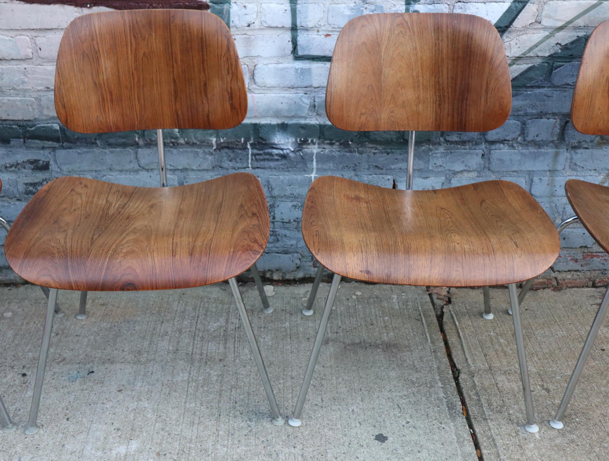 Rare Herman Miller Eames DCM Dining Chairs in Rosewood 9