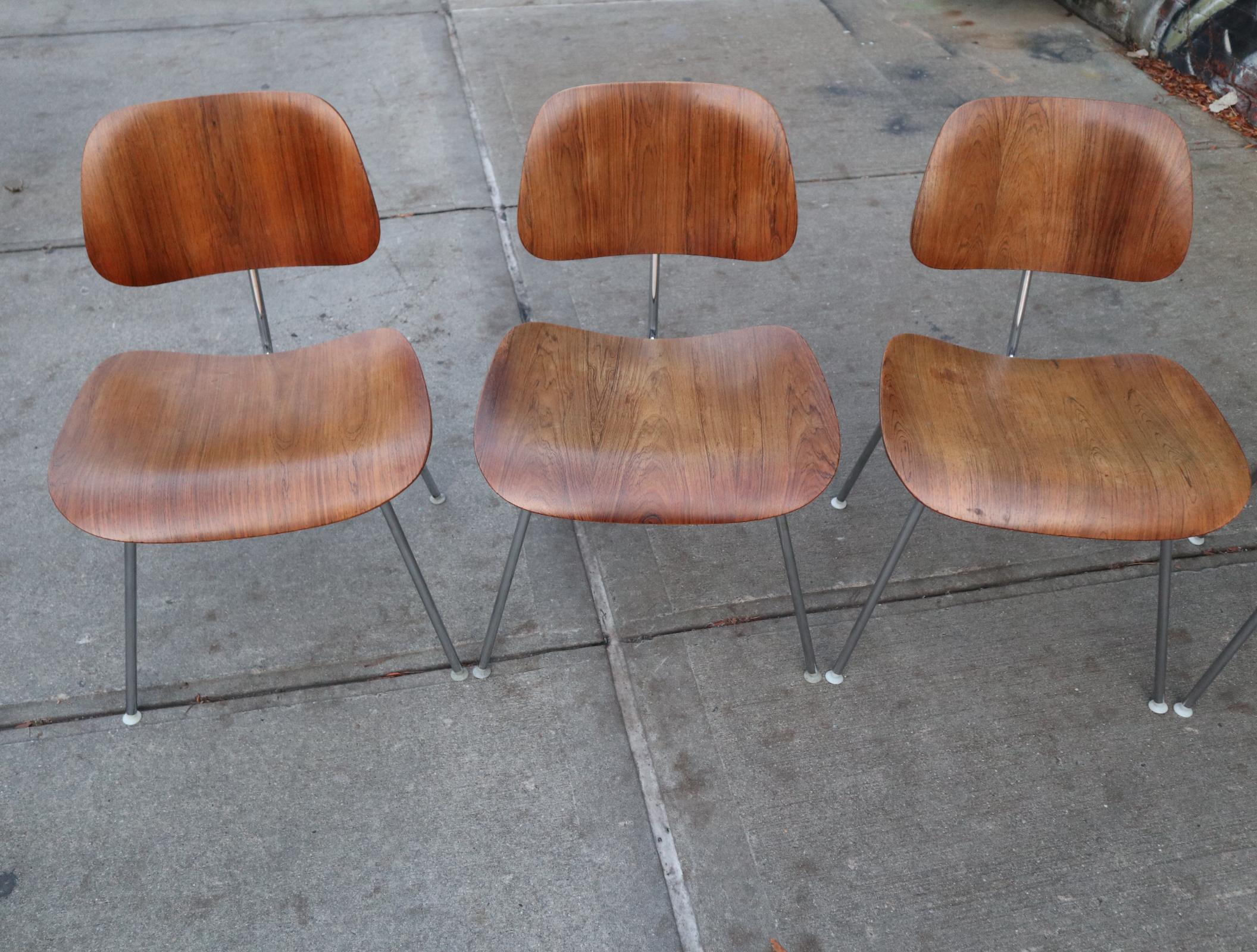 Rare Herman Miller Eames DCM Dining Chairs in Rosewood 10