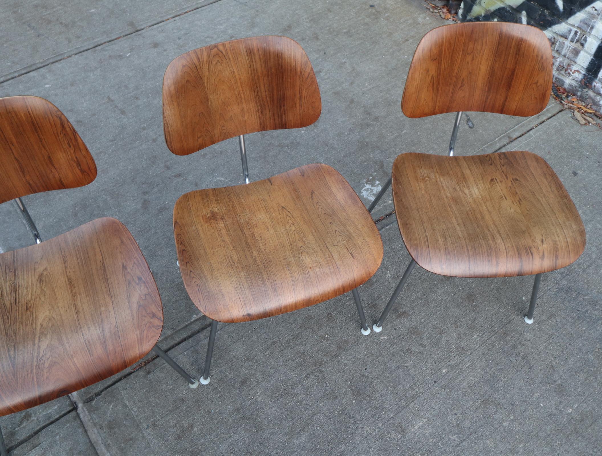 Rare Herman Miller Eames DCM Dining Chairs in Rosewood 12