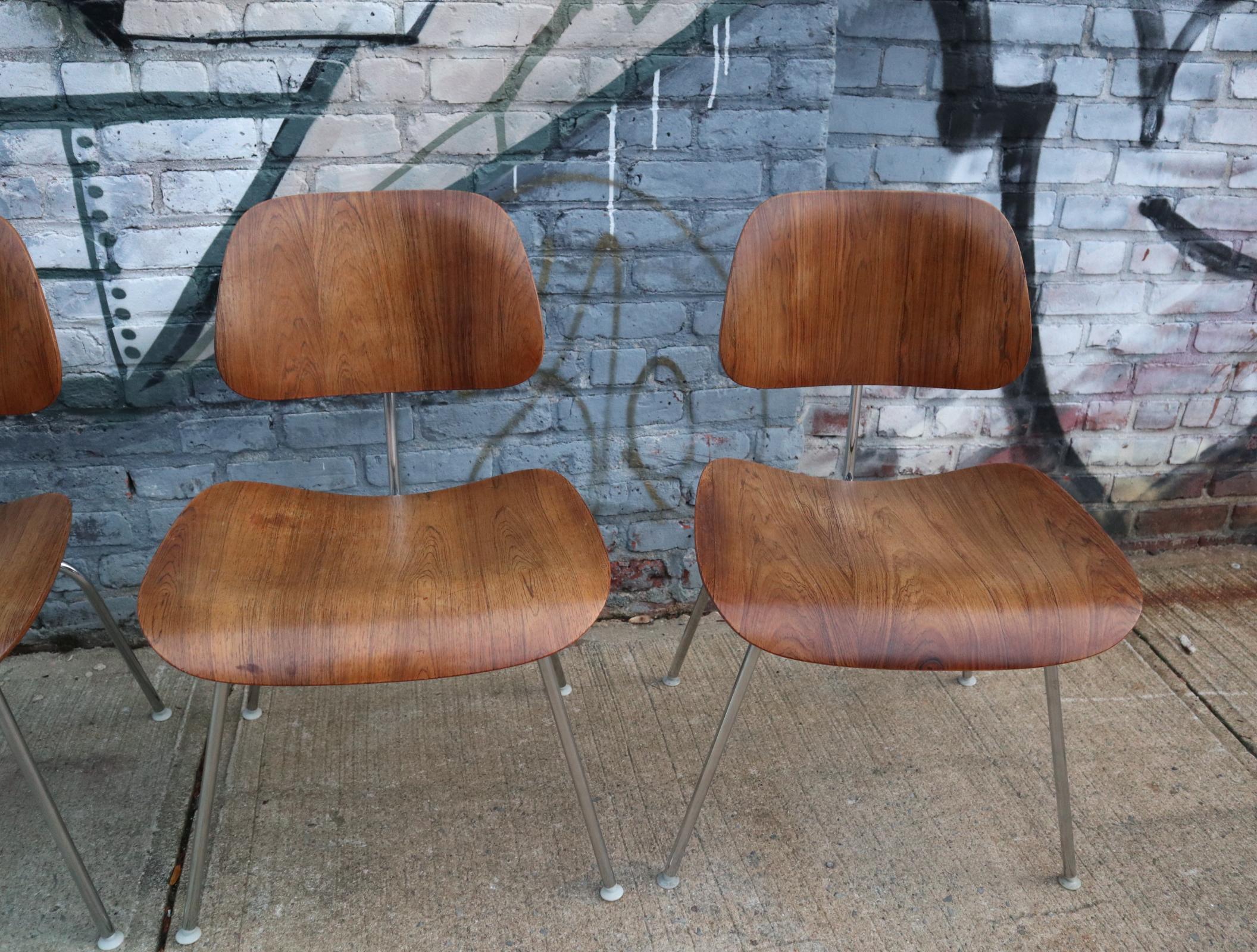 Mid-Century Modern Rare Herman Miller Eames DCM Dining Chairs in Rosewood