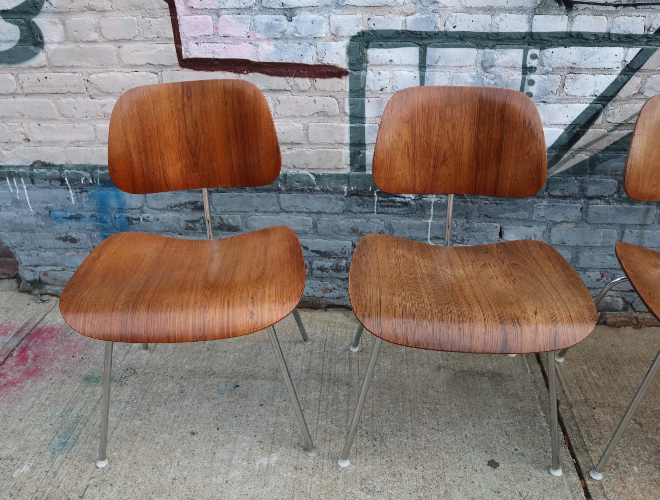 20th Century Rare Herman Miller Eames DCM Dining Chairs in Rosewood