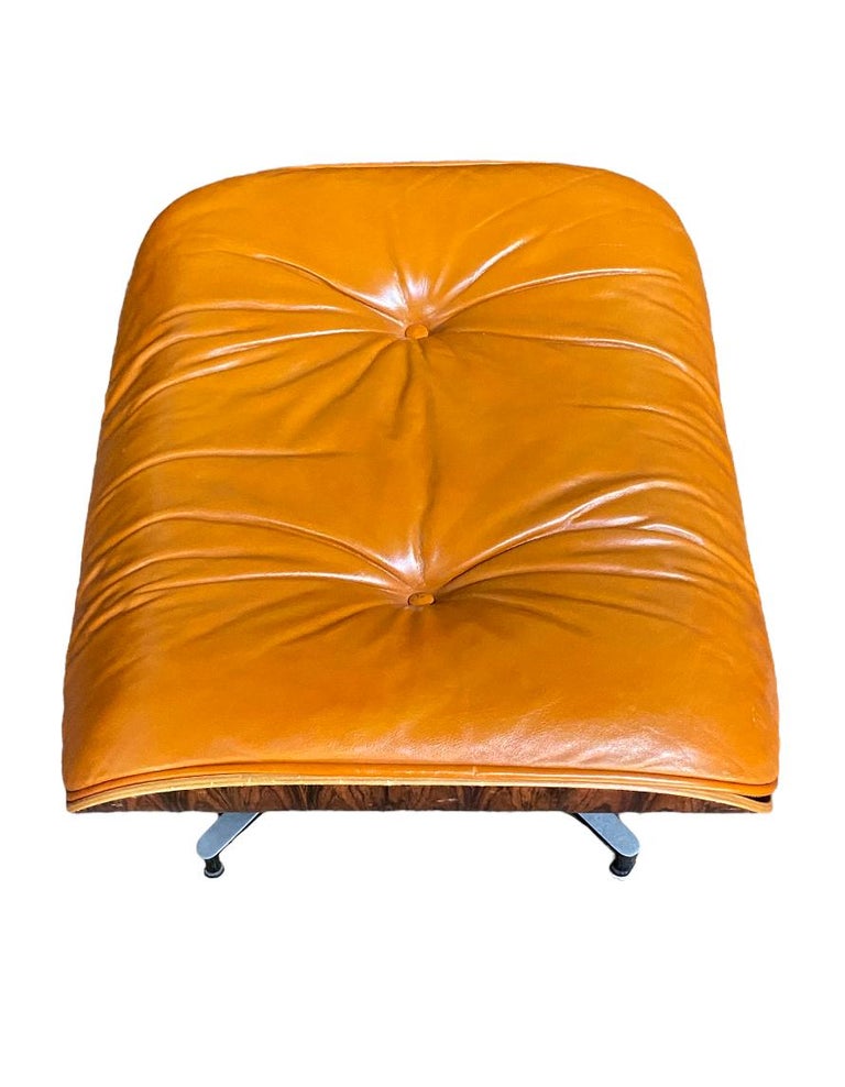 Burnt orange sale leather ottoman
