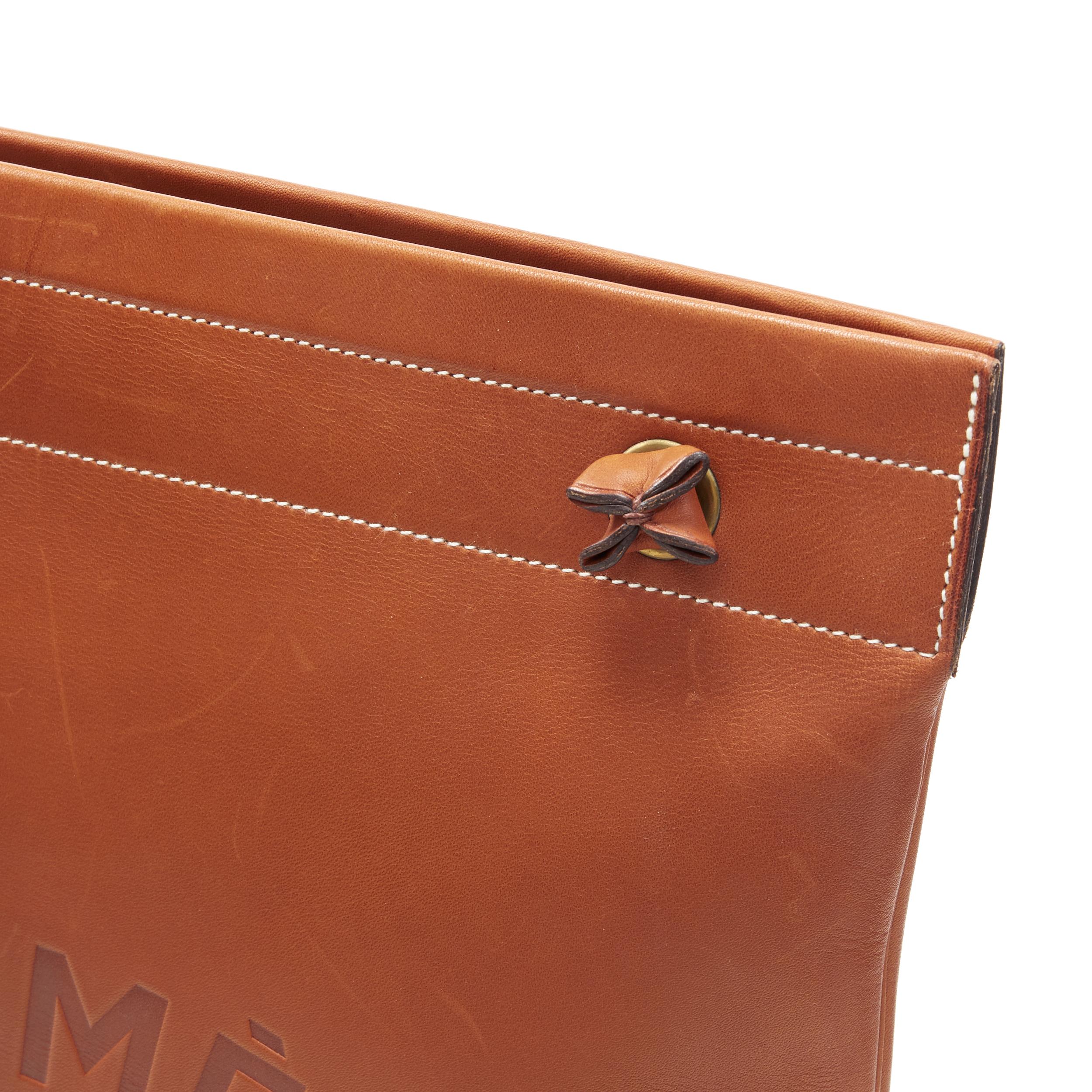 rare HERMES Aline GM Large Seller logo deboss tan leather sboulder tote bag In Good Condition In Hong Kong, NT