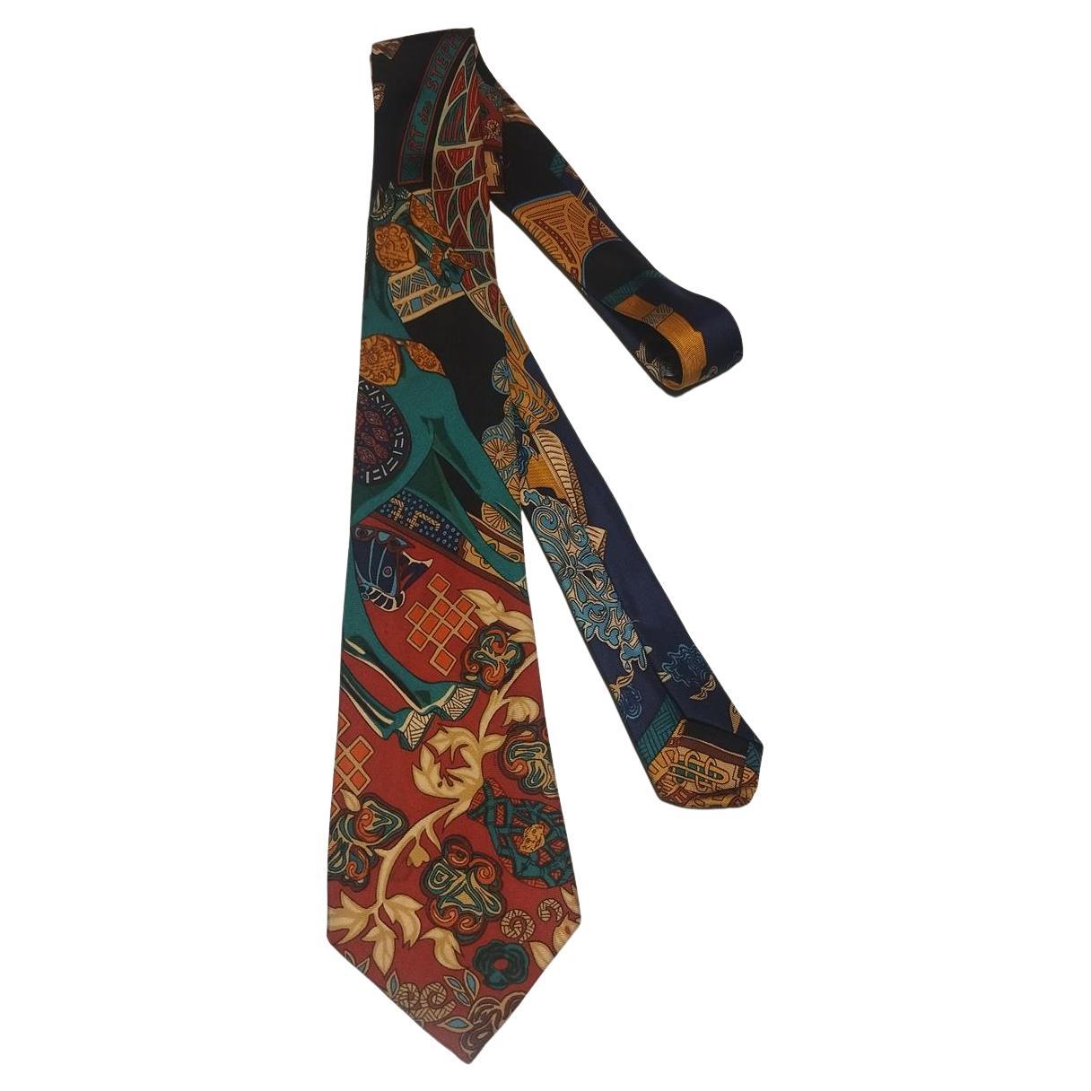 Rare Hermès Art Des Steppes Silk Tie For Sale