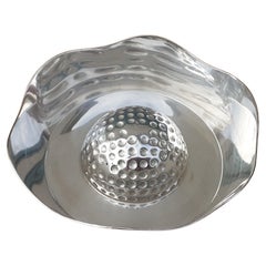 Retro Rare Hermès Ashtray Change Tray Golf Ball Shaped Ravinet d'Enfert in Silver