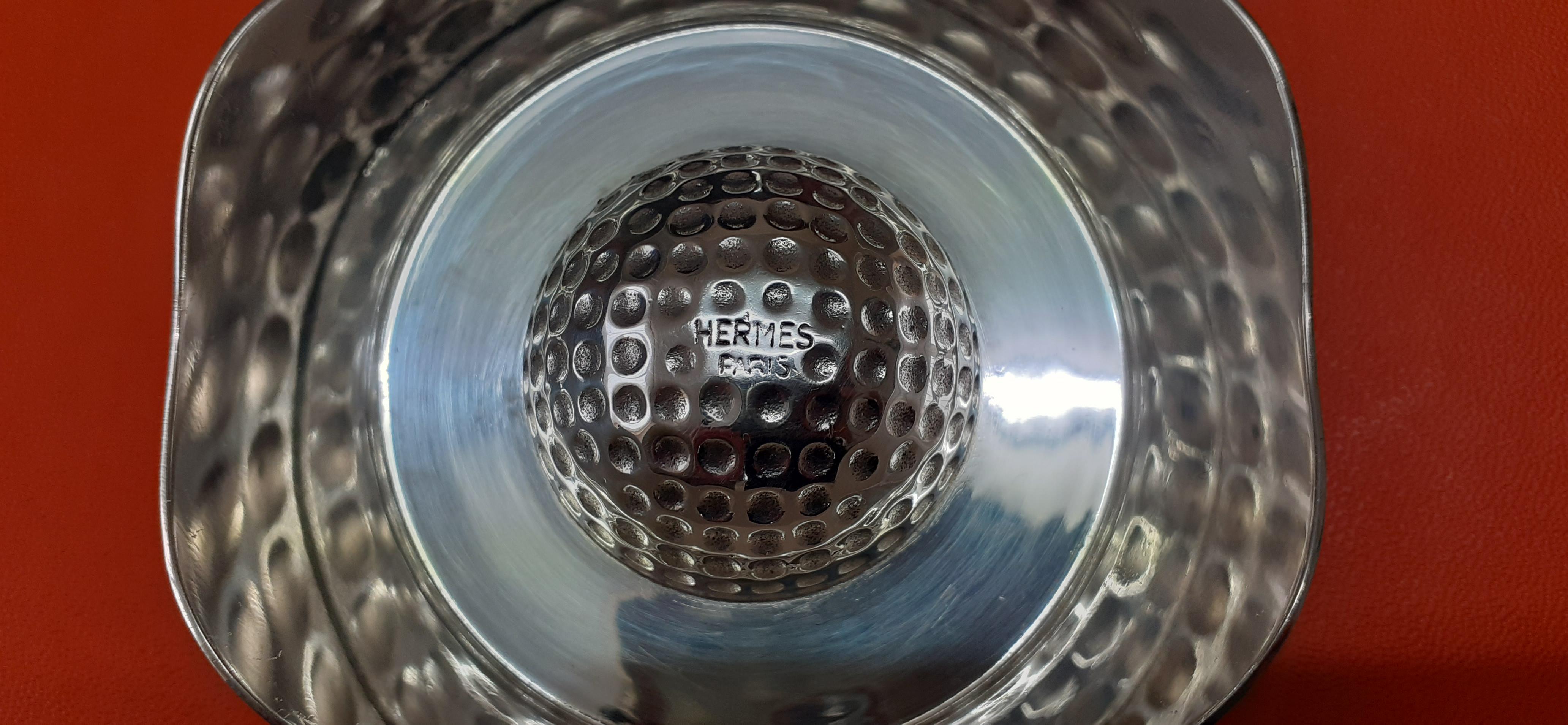 Women's or Men's Rare Hermès Ashtray Change Tray Golf Pattern in Metal Ravinet d'Enfert