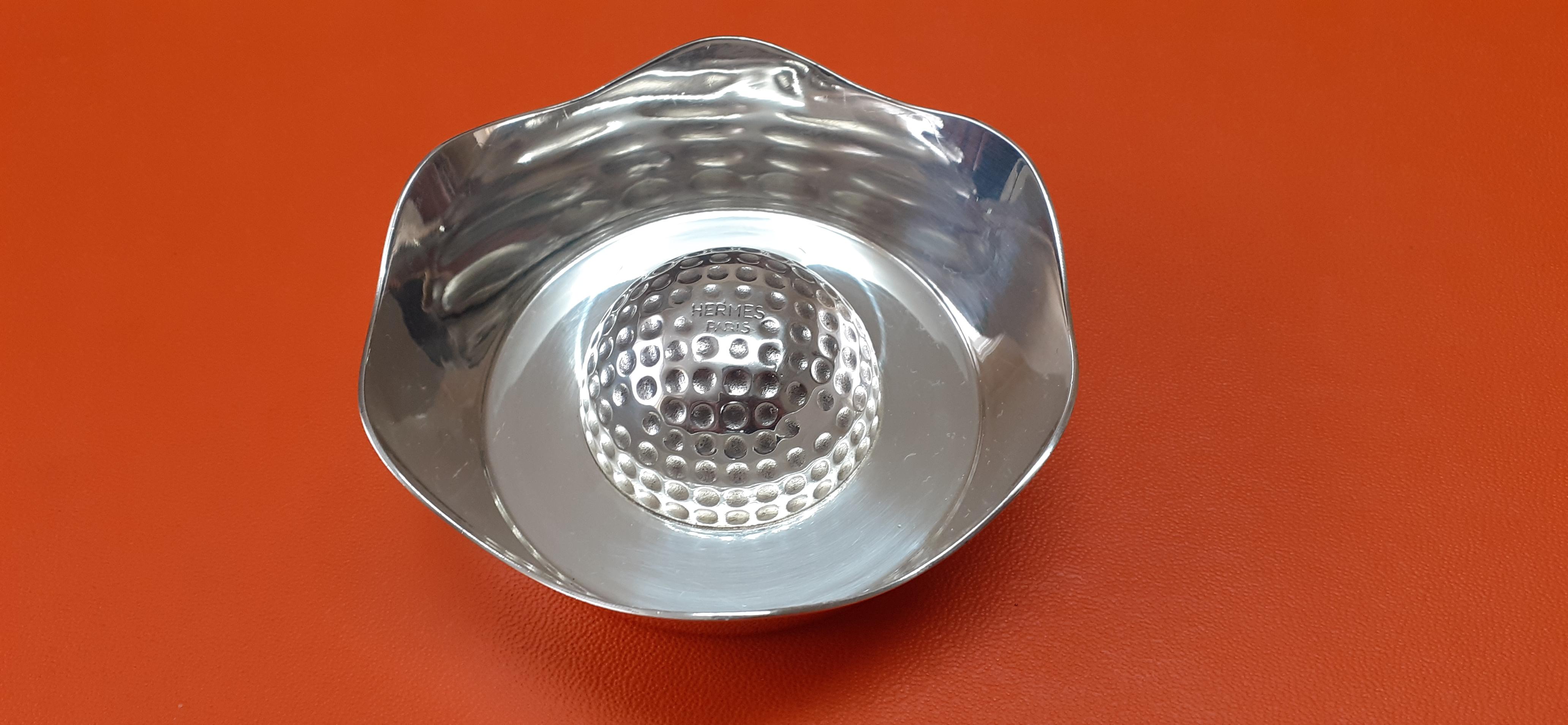 Rare Hermès Ashtray Change Tray Golf Pattern in Metal Ravinet d'Enfert 1