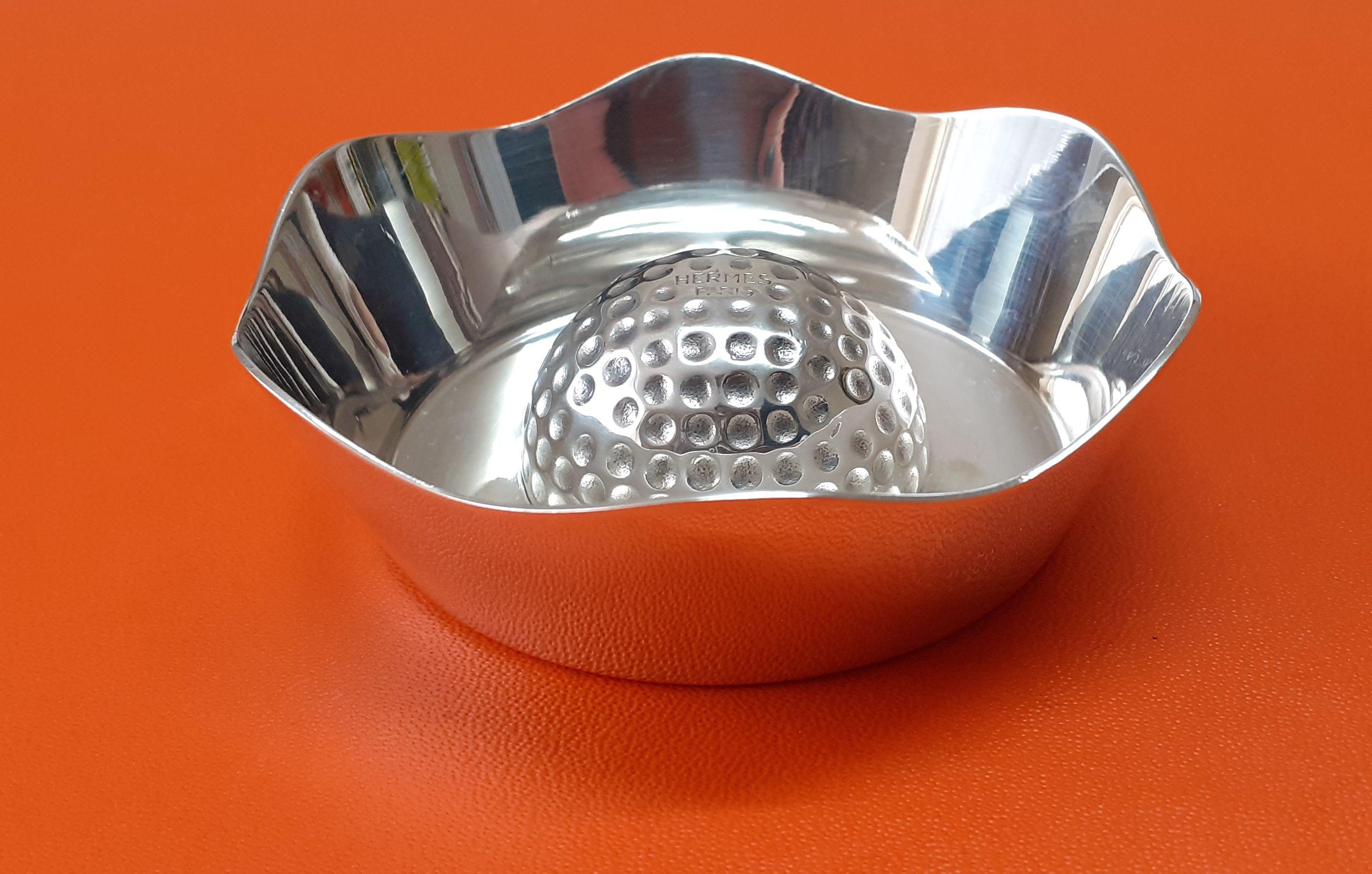 Rare Hermès Ashtray Change Tray Golf Pattern in Metal Ravinet d'Enfert 2
