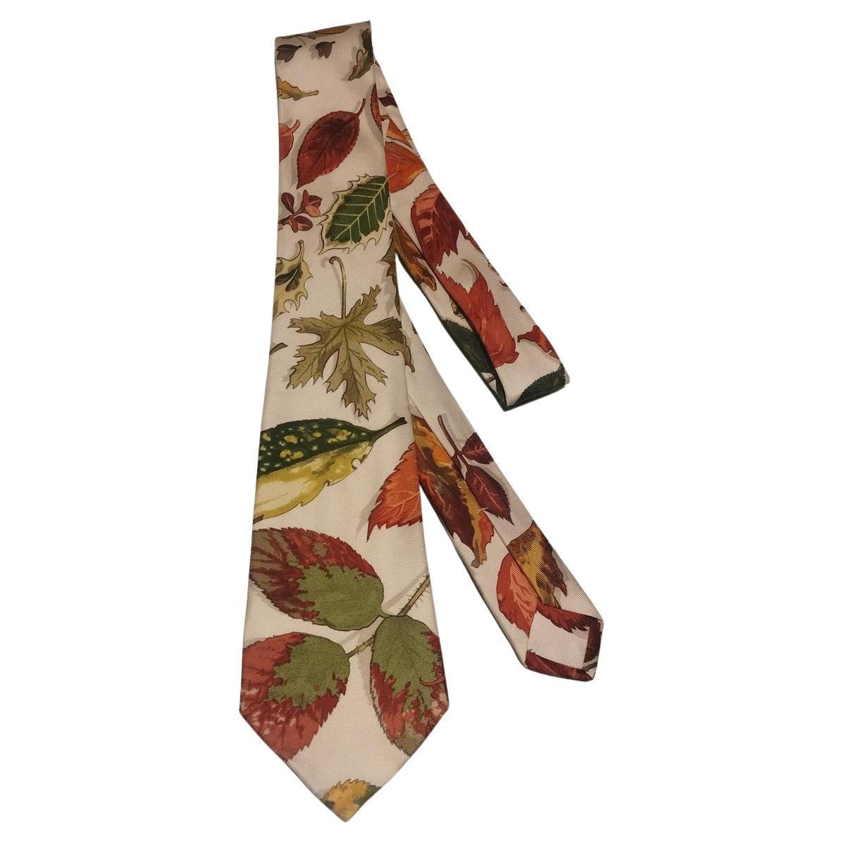 Rare Hermès Autumn Leaves Tie For Sale