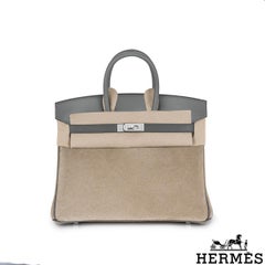 Rare Hermès Birkin 25cm Gris Caillou Grizzly/ Gris Meyer Swift PHW