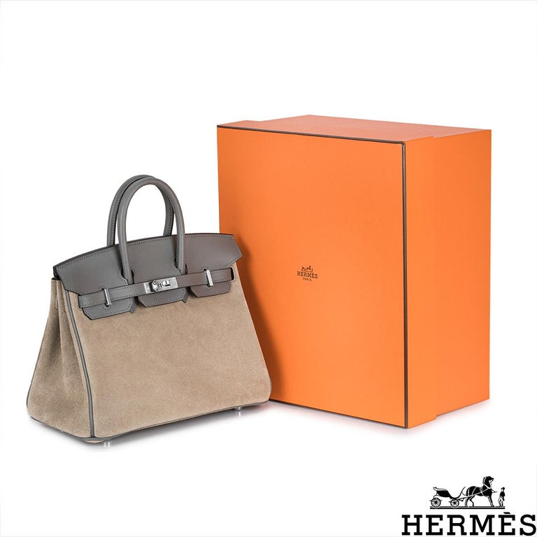 Hermes Limited Edition Birkin 25 Bag in Grizzly Gris Caillou Etoupe Sw –  Mightychic