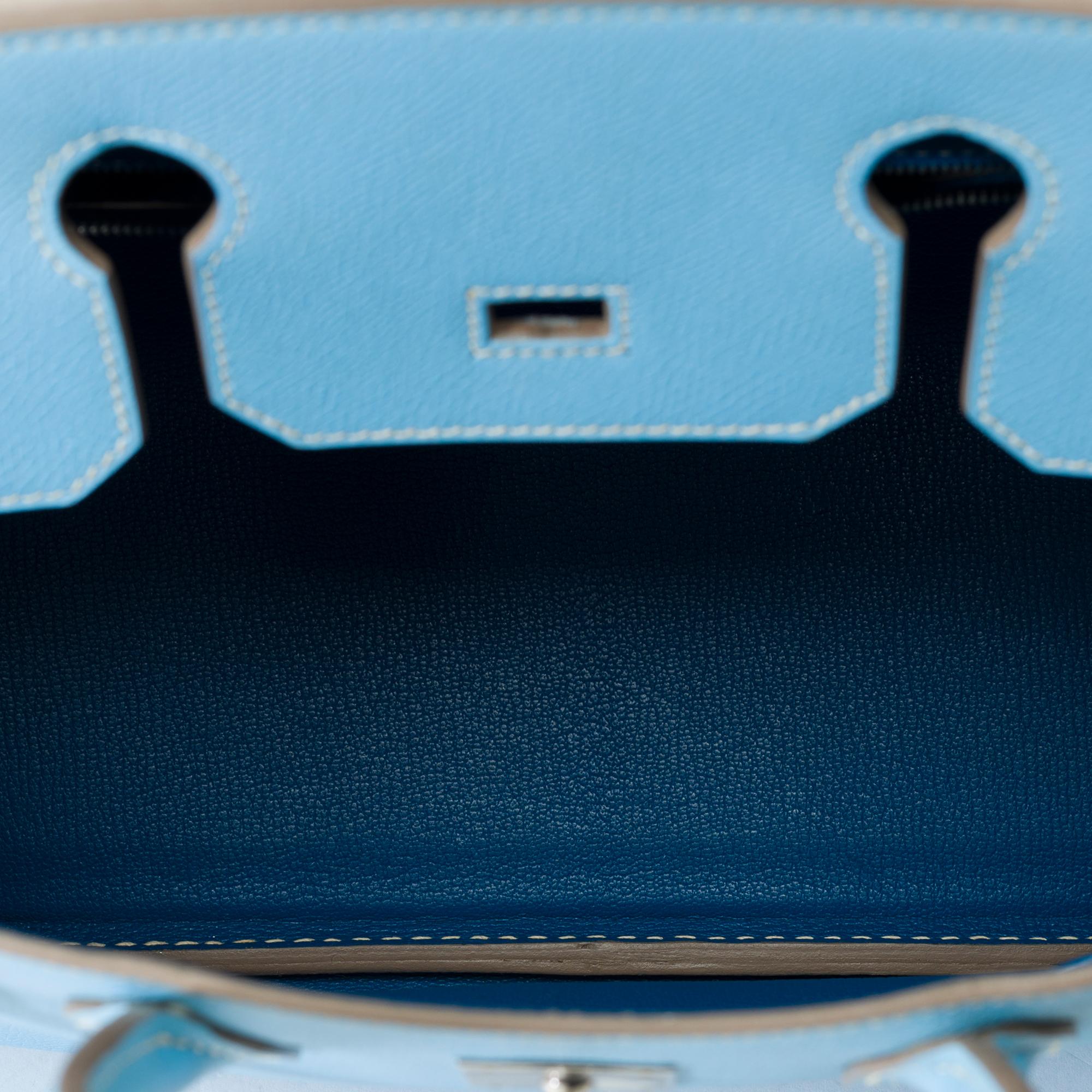 Rare Hermes Birkin 30 Candy Edition handbag in Celeste Blue Epsom leather, PHW 6