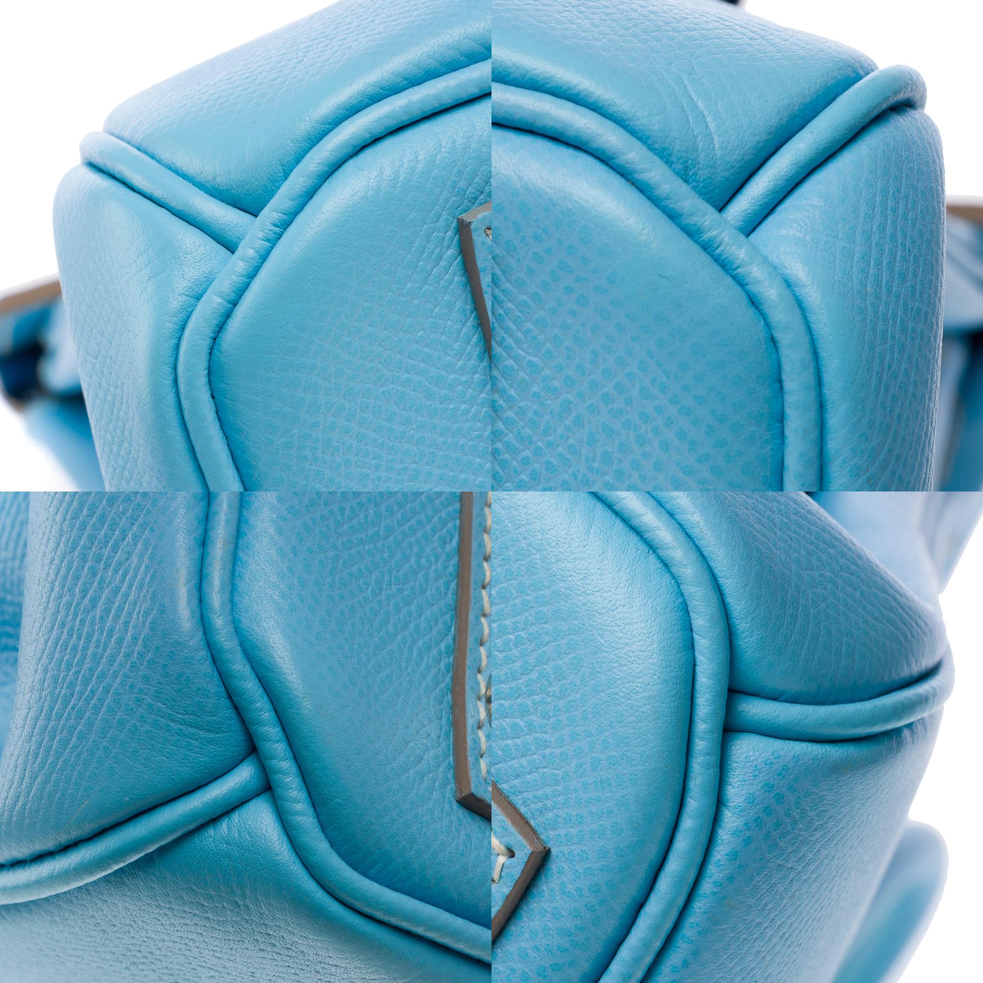 Rare Hermes Birkin 30 Candy Edition handbag in Celeste Blue Epsom leather, PHW 9
