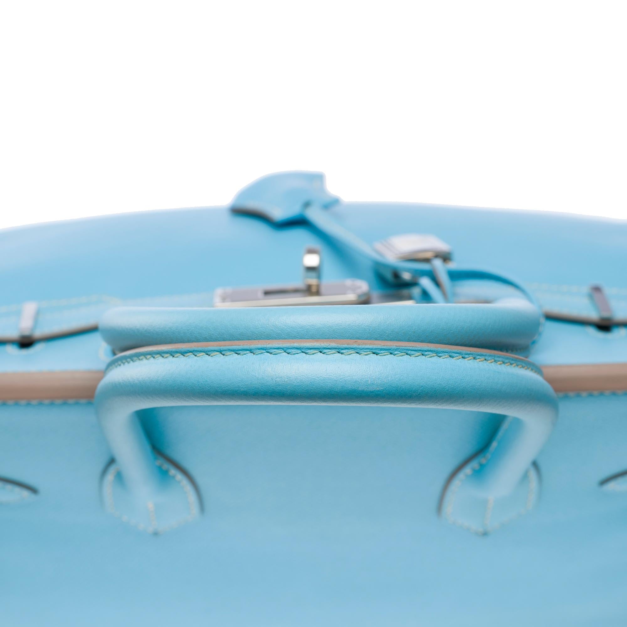 Rare Hermes Birkin 30 Candy Edition handbag in Celeste Blue Epsom leather, SHW 7