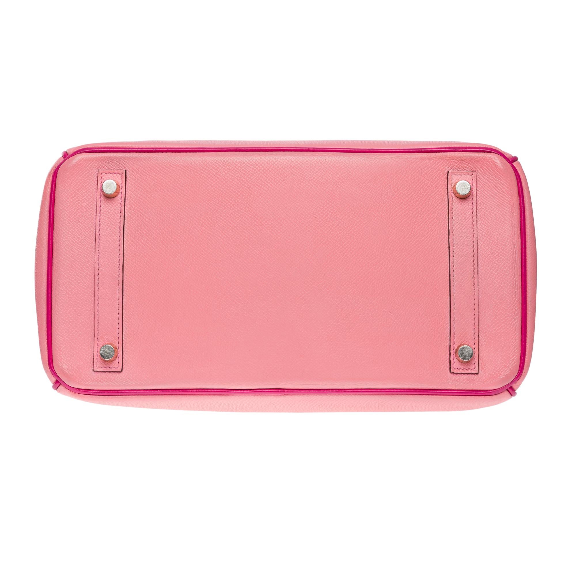  Rare Hermès Birkin 30 HSS Special Order handbag in Pink Epsom leather, BGHW For Sale 6