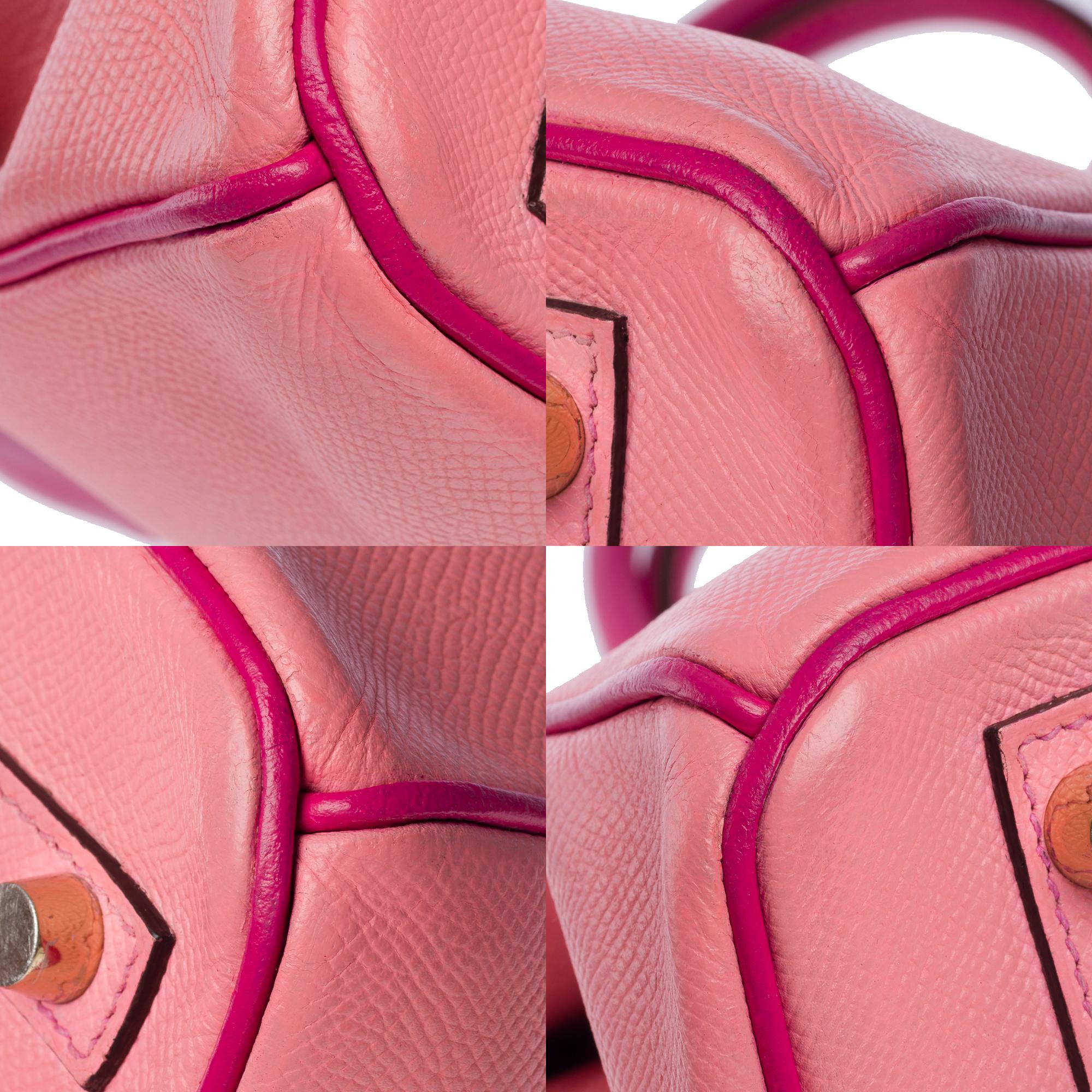  Rare Hermès Birkin 30 HSS Special Order handbag in Pink Epsom leather, BGHW For Sale 7