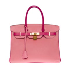 Rare Hermès Birkin 30 HSS Special Order handbag in Pink Epsom leather, BGHW