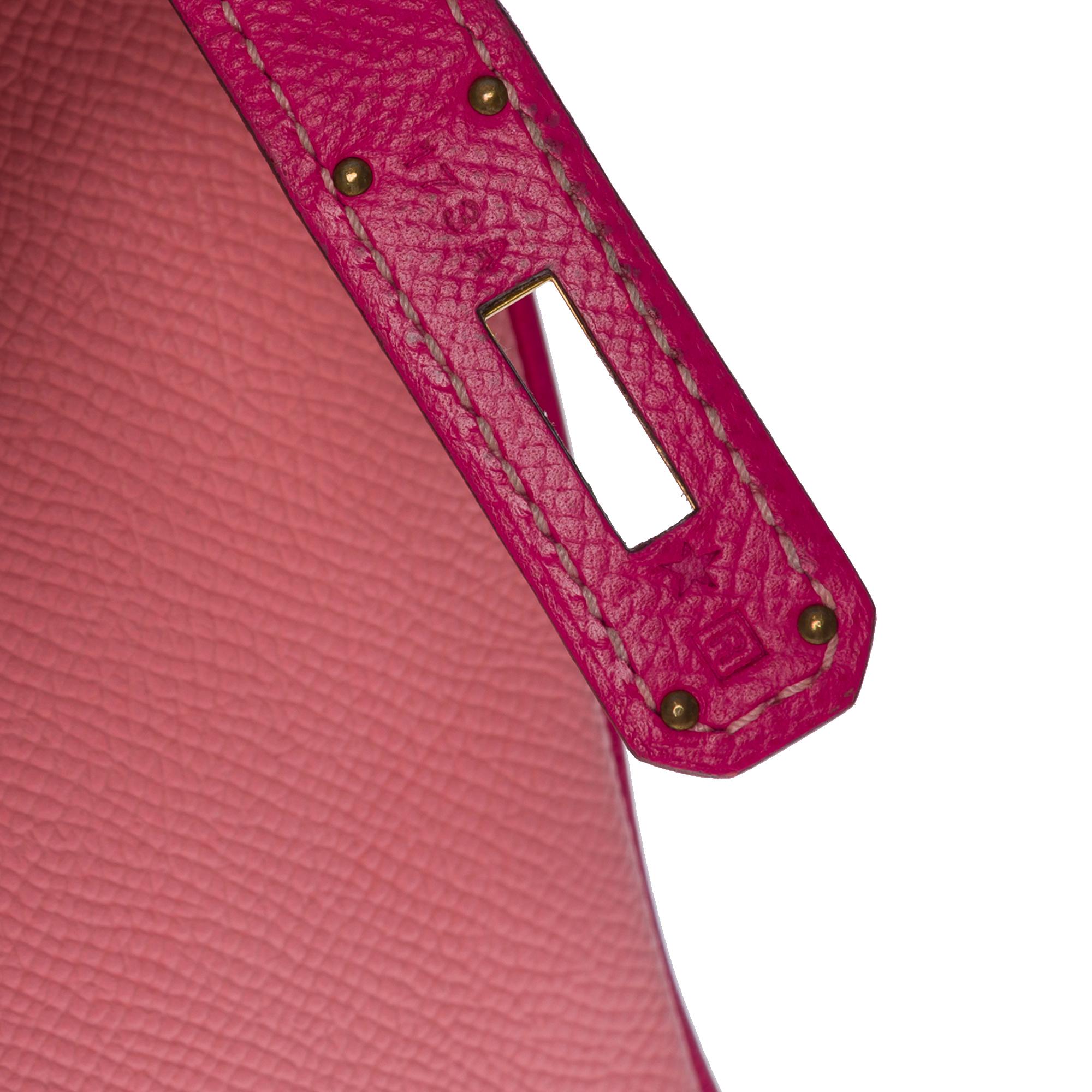  Rare Hermès Birkin 30 HSS Special Order handbag in Pink Epsom leather, BGHW For Sale 3