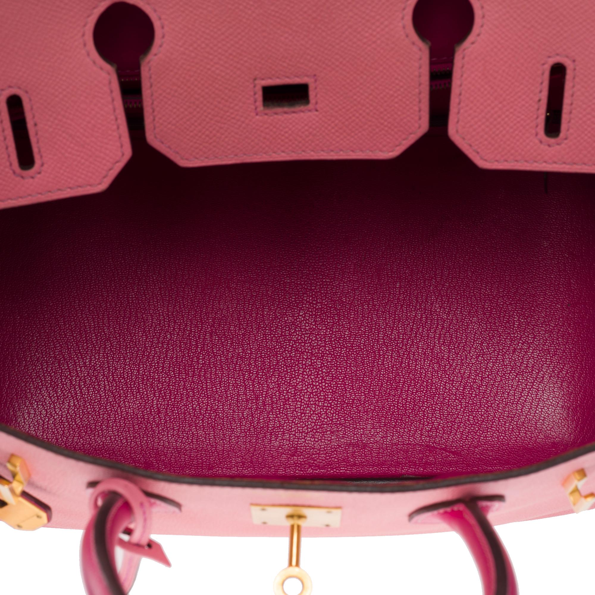  Rare Hermès Birkin 30 HSS Special Order handbag in Pink Epsom leather, BGHW For Sale 4
